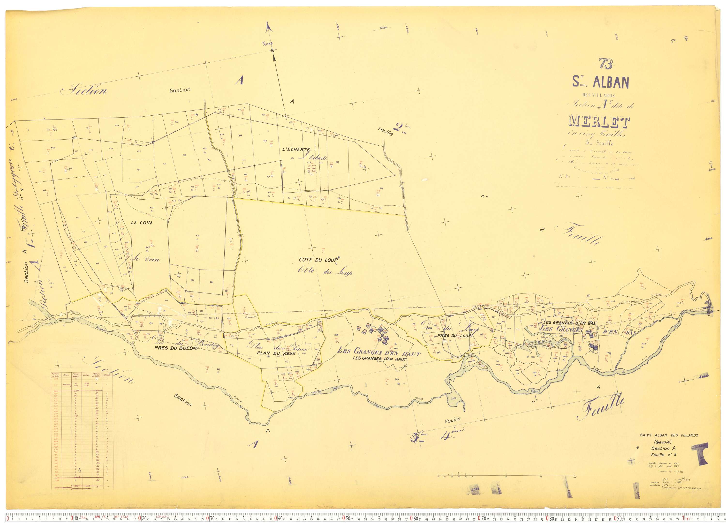Saint-Alban-des-Villards - Plans cadastraux du cadastre rénové, version de travail.