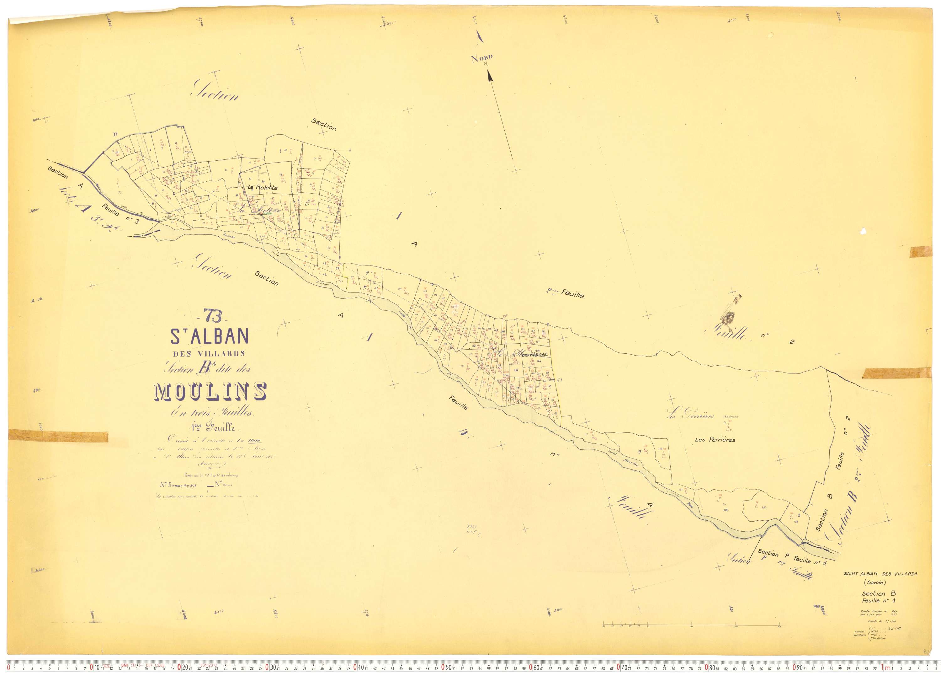 Saint-Alban-des-Villards - Plans cadastraux du cadastre rénové, version de travail.