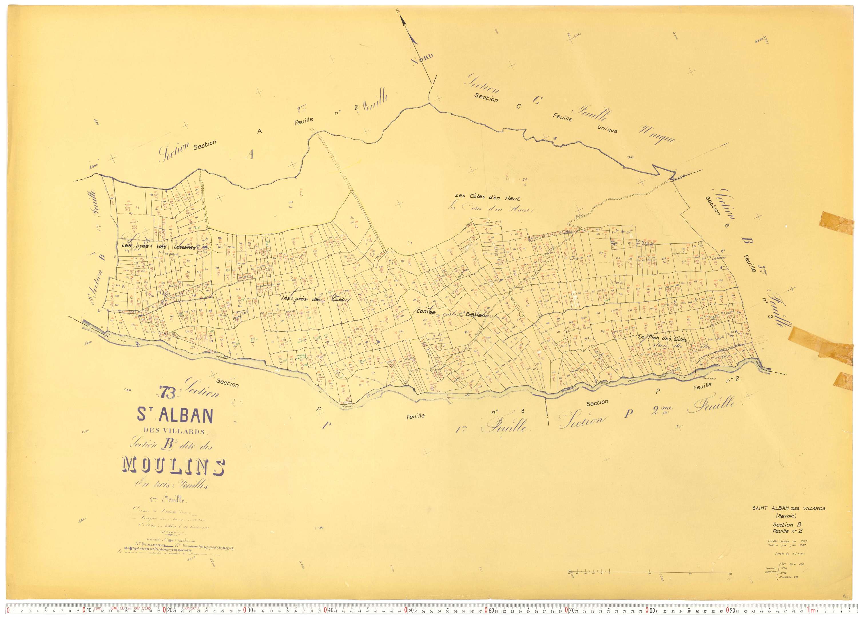 Saint-Alban-des-Villards - Plans cadastraux du cadastre rénové, version de travail.