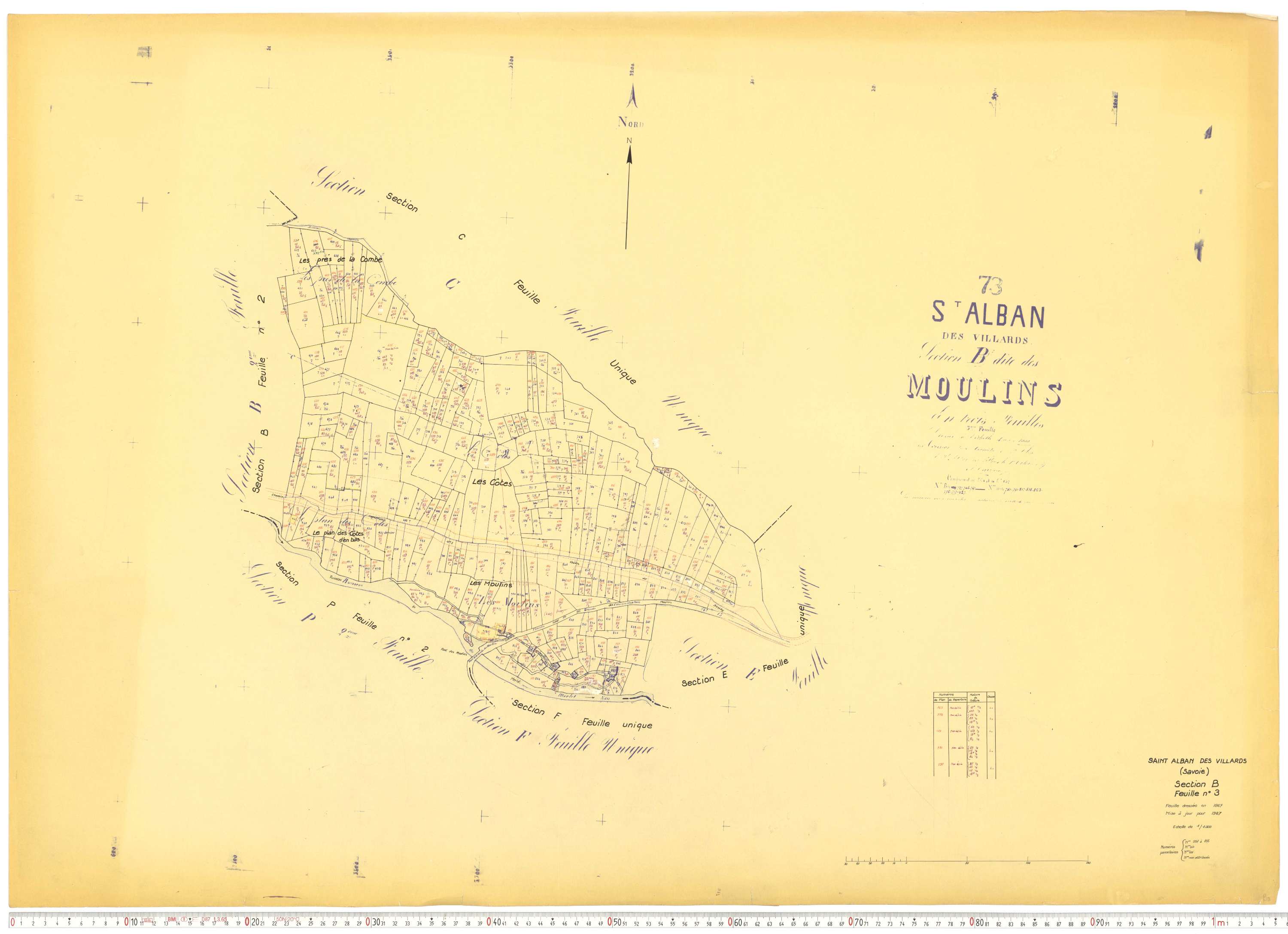 Saint-Alban-des-Villards - Plans cadastraux du cadastre rénové, version de travail.