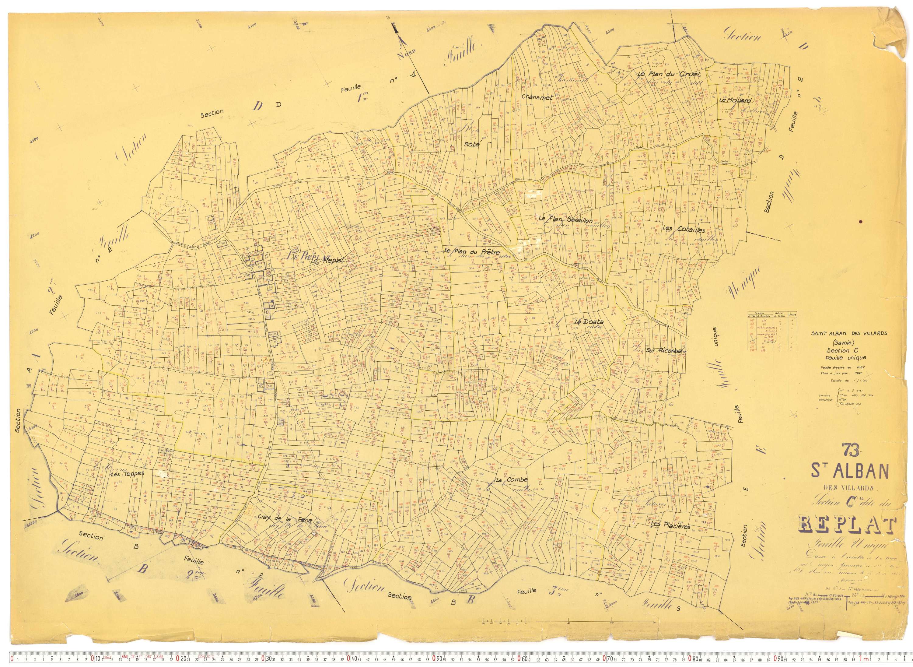 Saint-Alban-des-Villards - Plans cadastraux du cadastre rénové, version de travail.