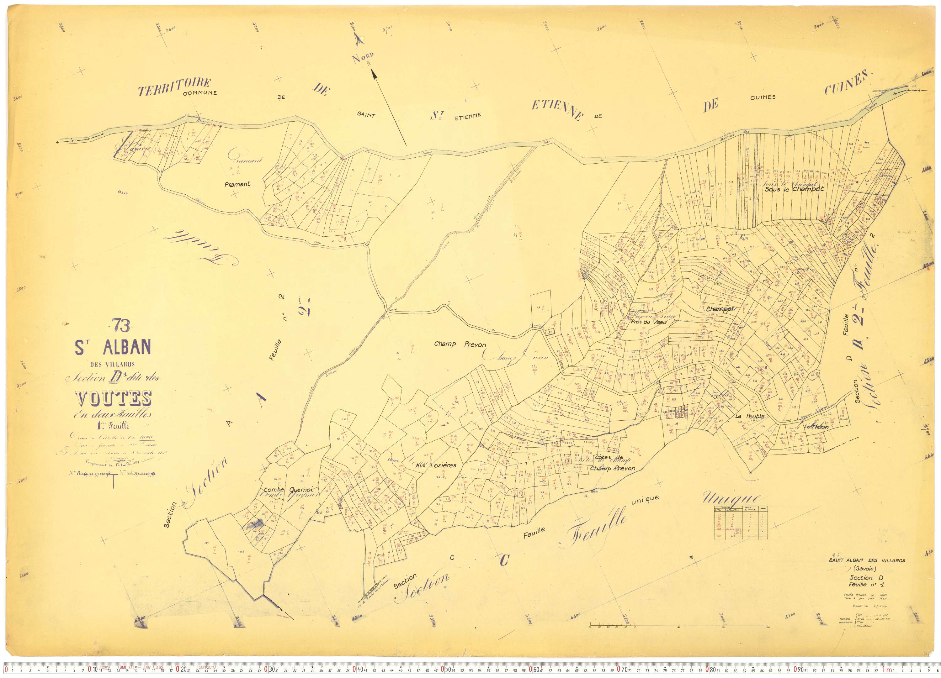 Saint-Alban-des-Villards - Plans cadastraux du cadastre rénové, version de travail.