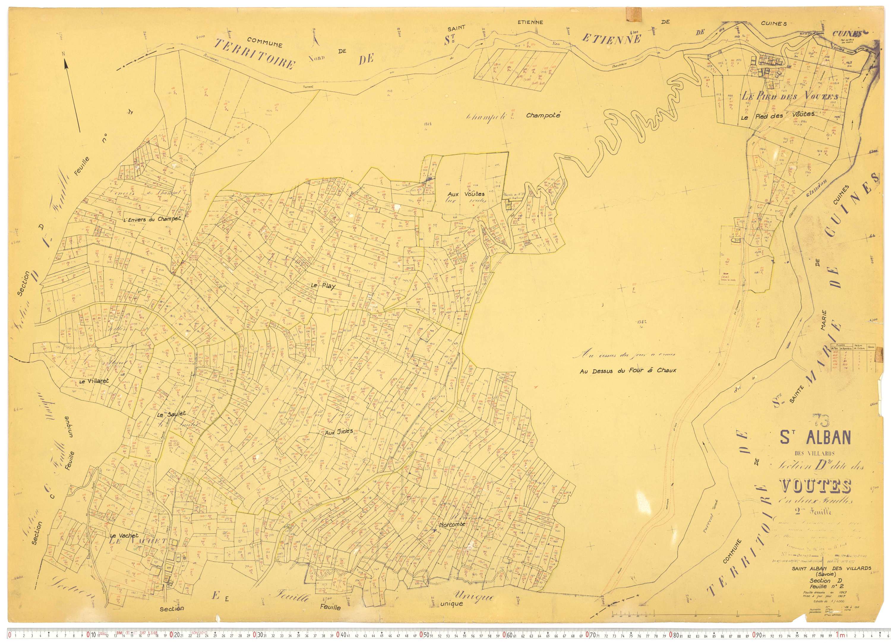 Saint-Alban-des-Villards - Plans cadastraux du cadastre rénové, version de travail.