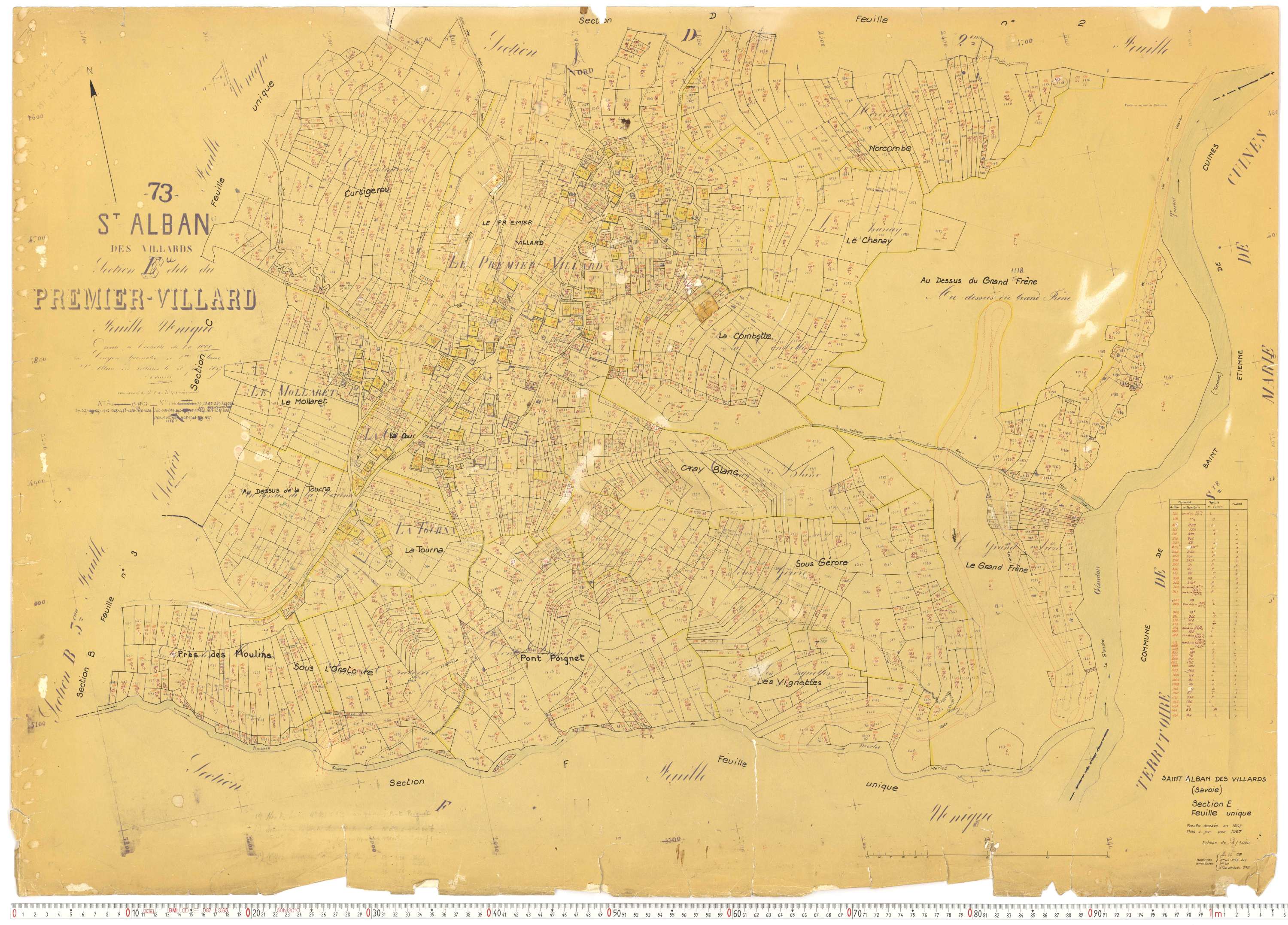 Saint-Alban-des-Villards - Plans cadastraux du cadastre rénové, version de travail.