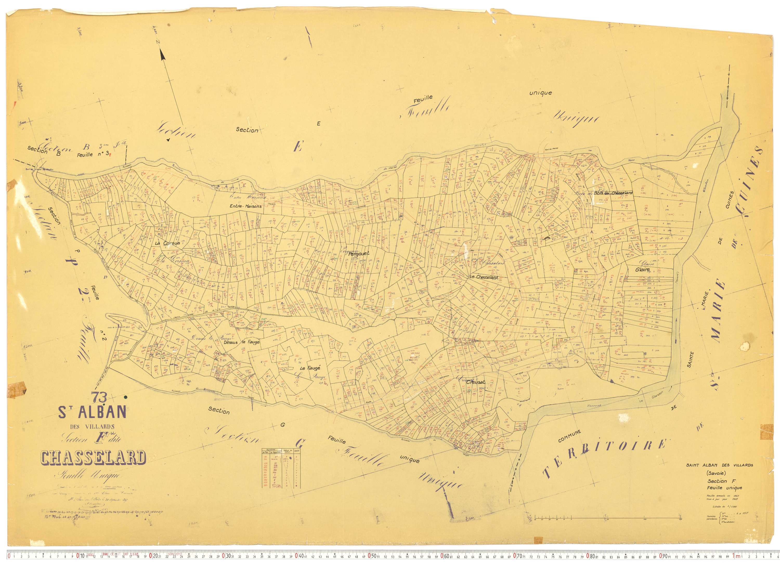 Saint-Alban-des-Villards - Plans cadastraux du cadastre rénové, version de travail.