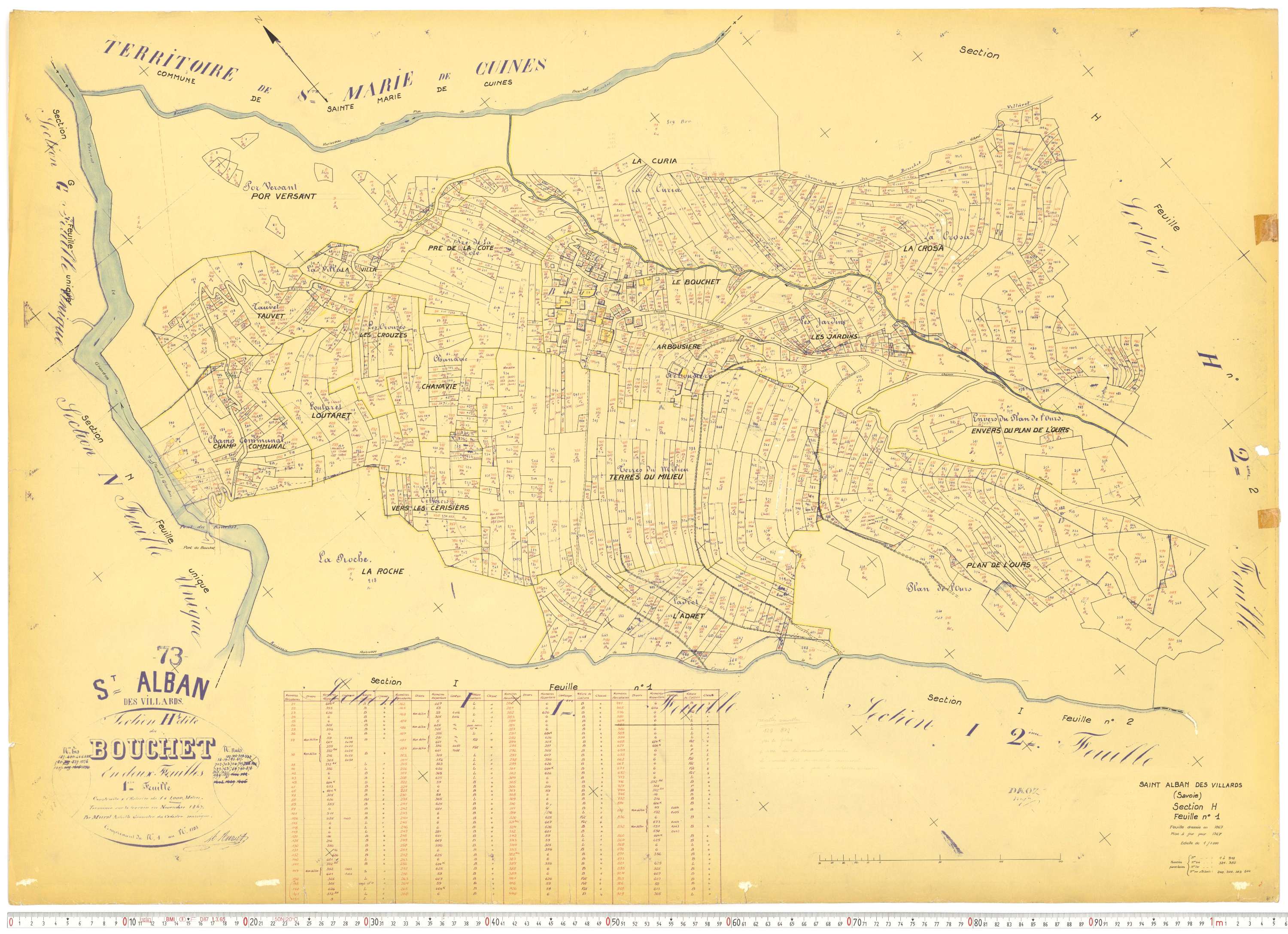 Saint-Alban-des-Villards - Plans cadastraux du cadastre rénové, version de travail.