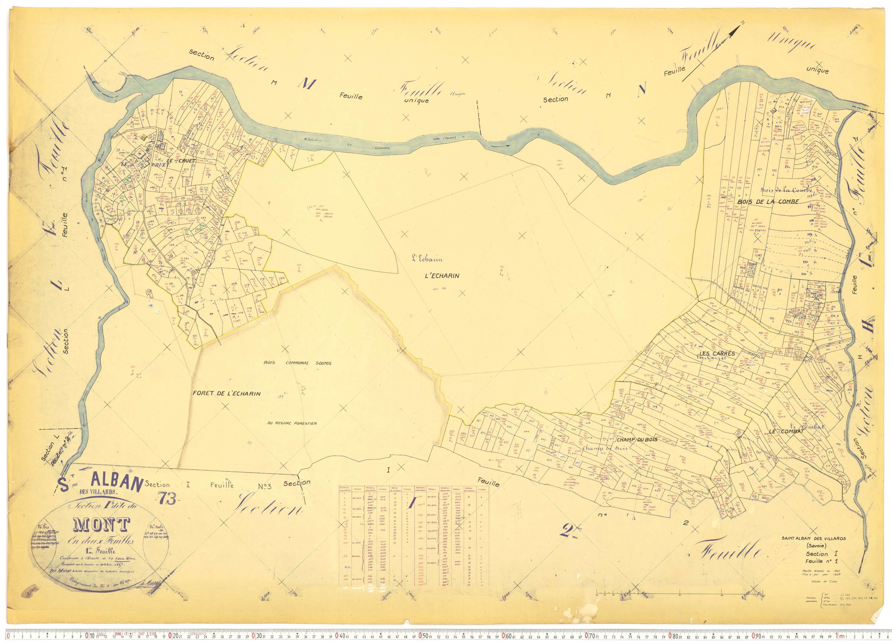 Saint-Alban-des-Villards - Plans cadastraux du cadastre rénové, version de travail.