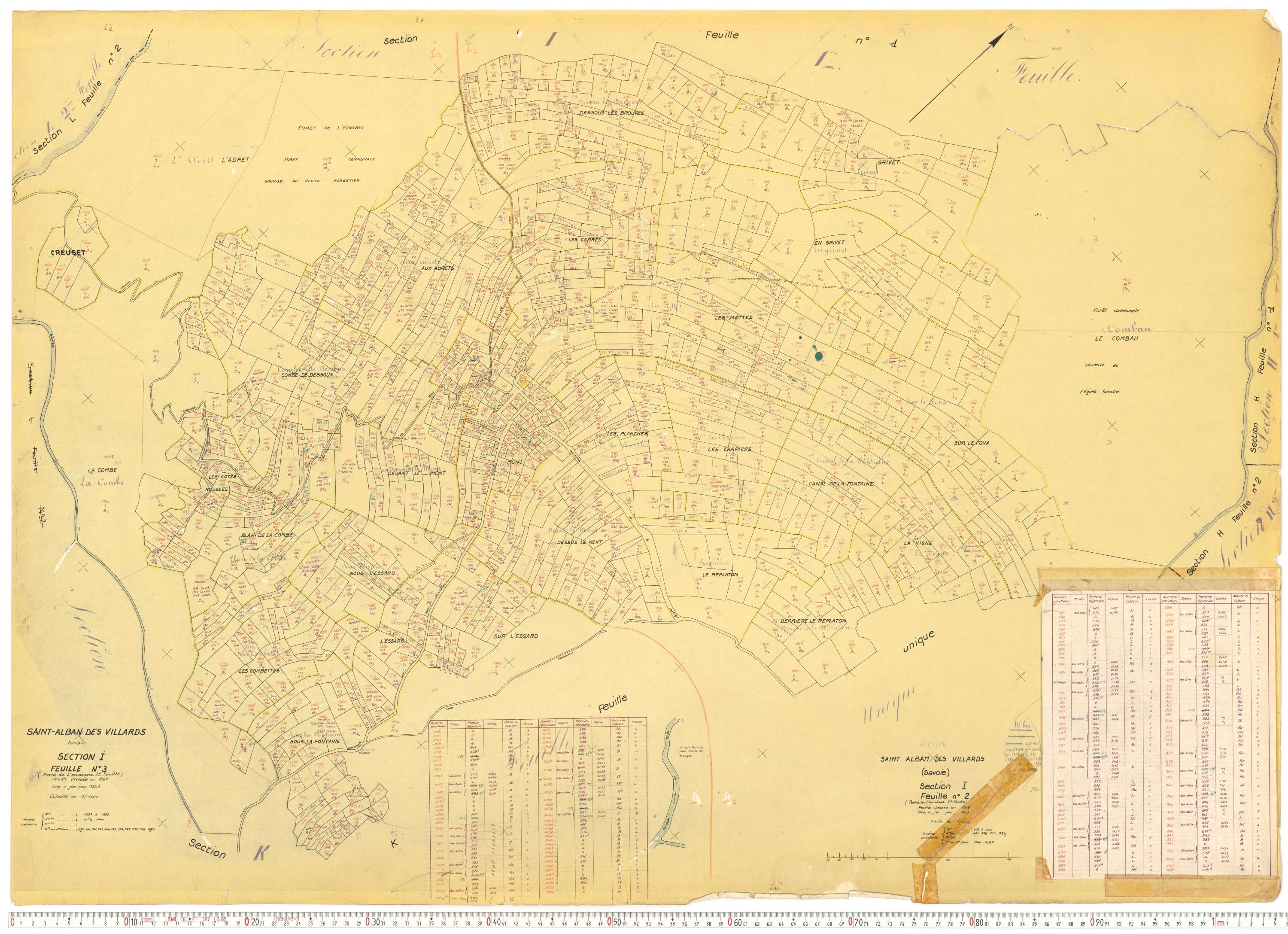 Saint-Alban-des-Villards - Plans cadastraux du cadastre rénové, version de travail.