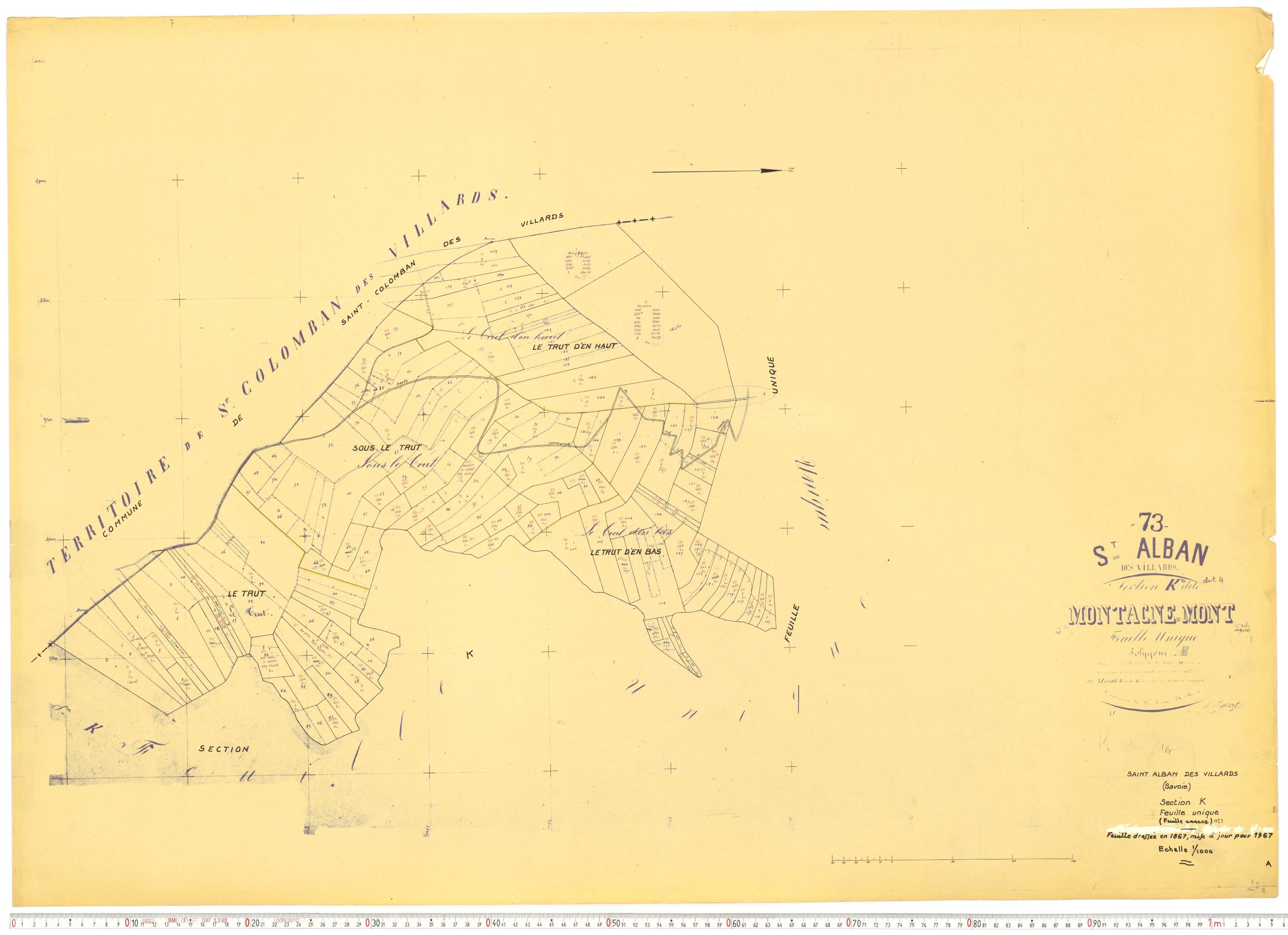 Saint-Alban-des-Villards - Plans cadastraux du cadastre rénové, version de travail.