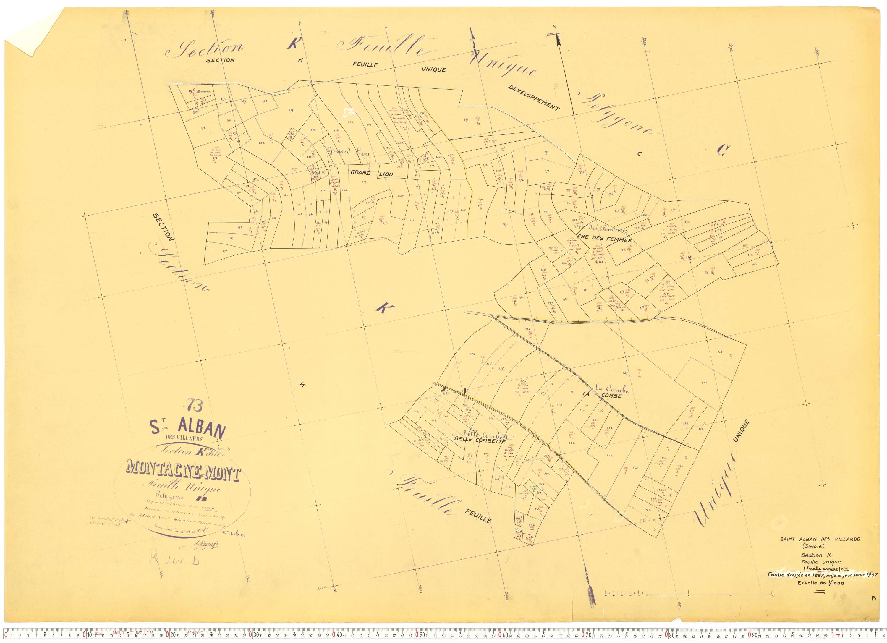 Saint-Alban-des-Villards - Plans cadastraux du cadastre rénové, version de travail.