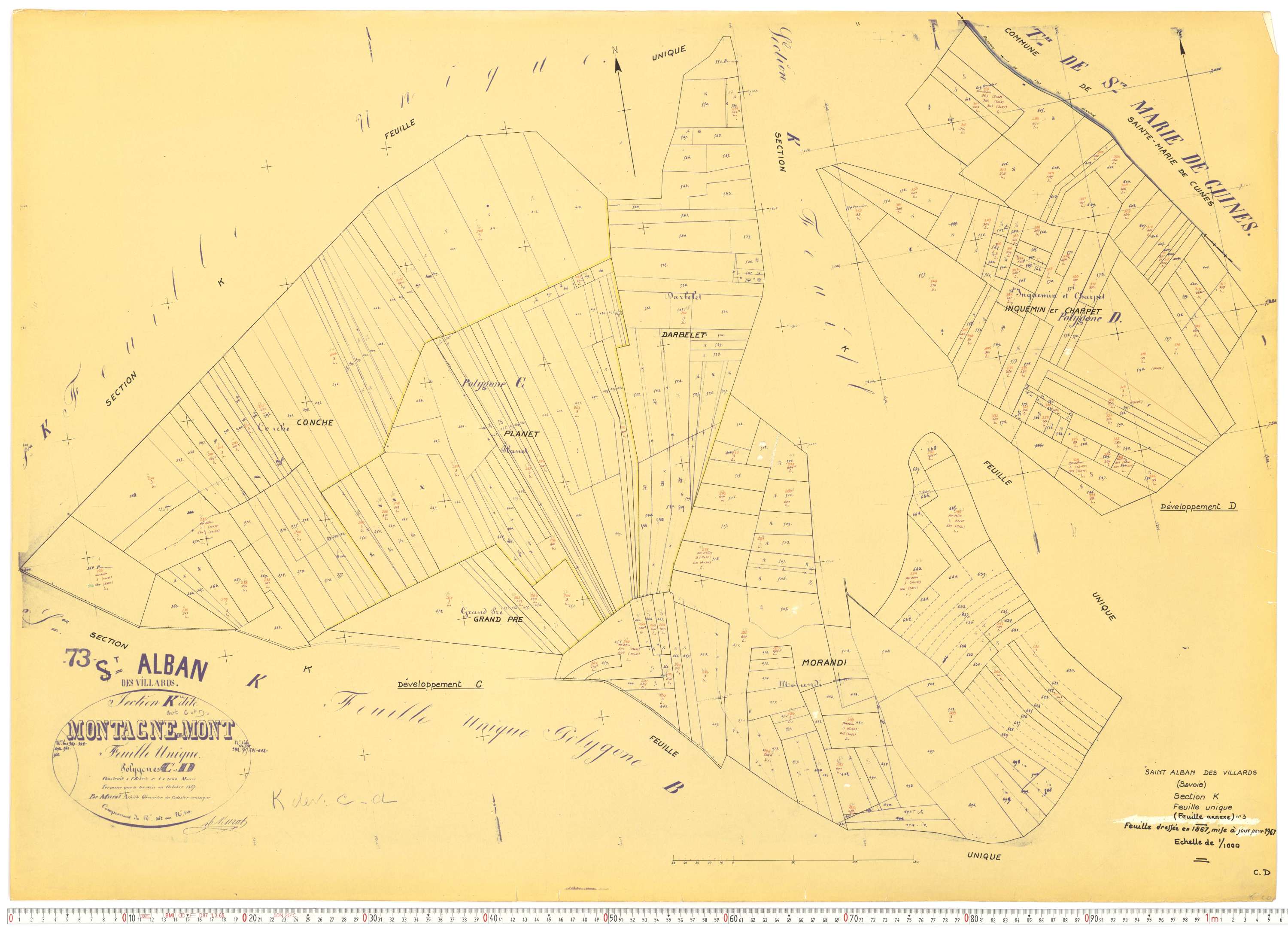 Saint-Alban-des-Villards - Plans cadastraux du cadastre rénové, version de travail.