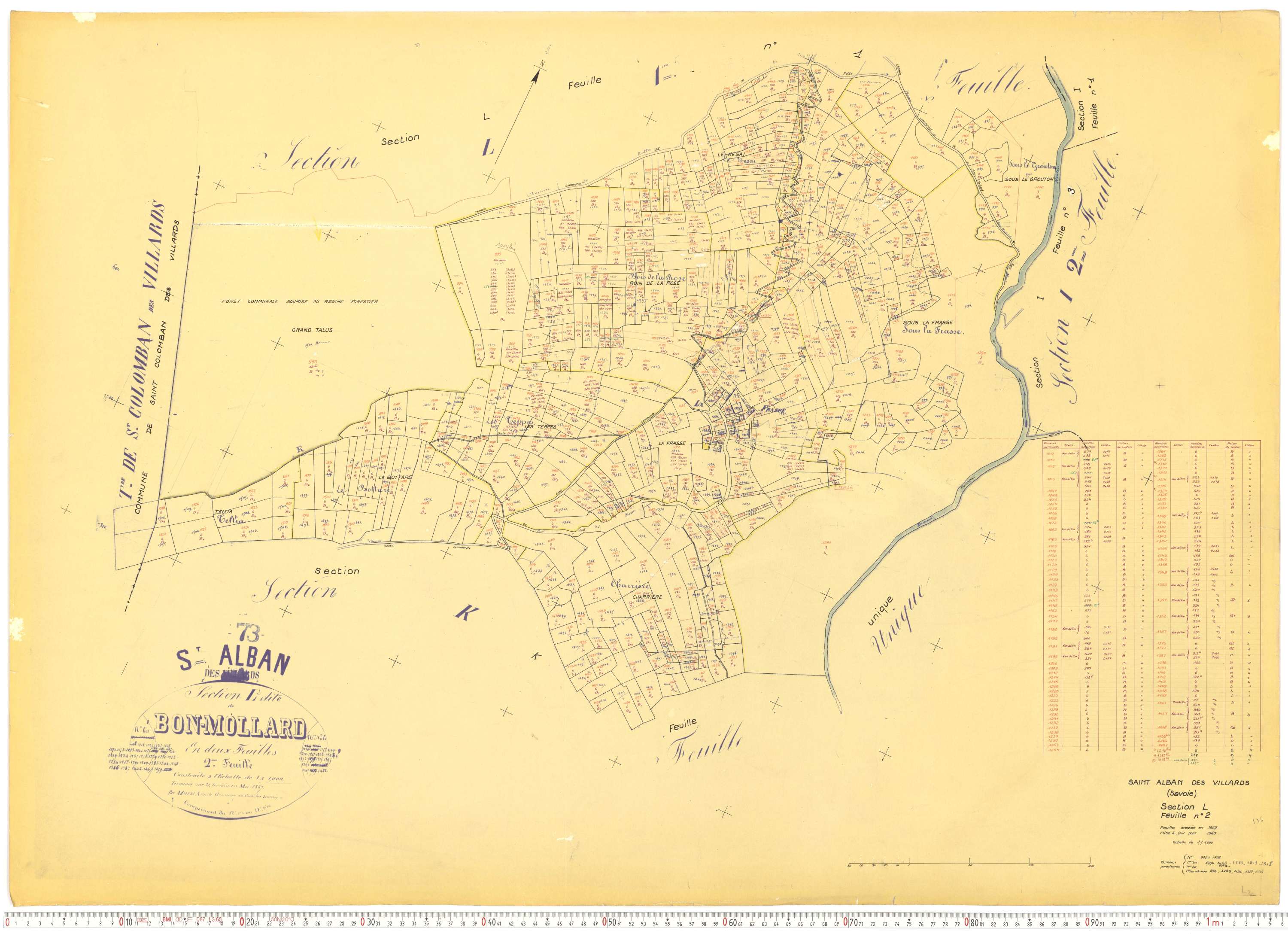 Saint-Alban-des-Villards - Plans cadastraux du cadastre rénové, version de travail.