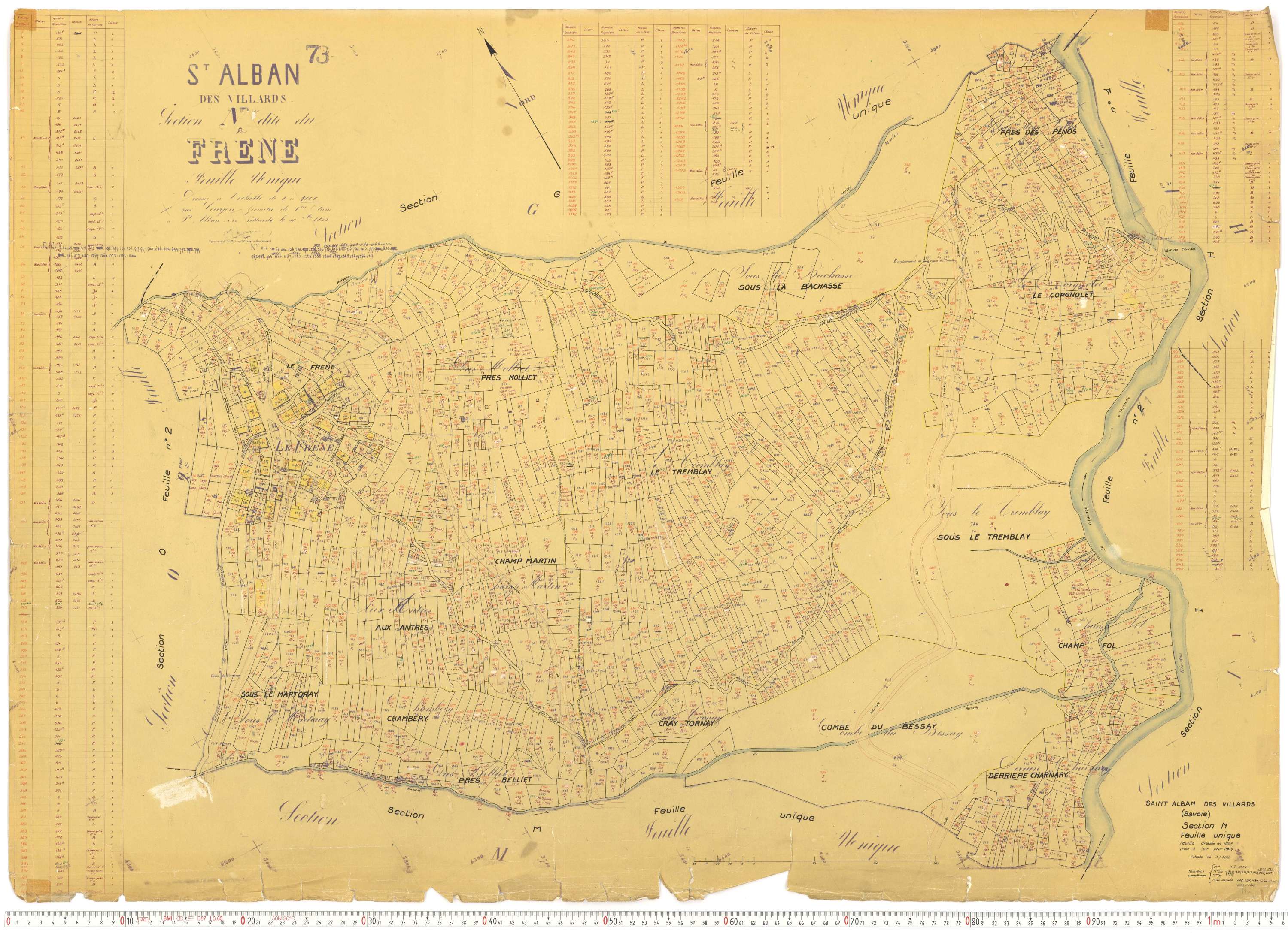 Saint-Alban-des-Villards - Plans cadastraux du cadastre rénové, version de travail.