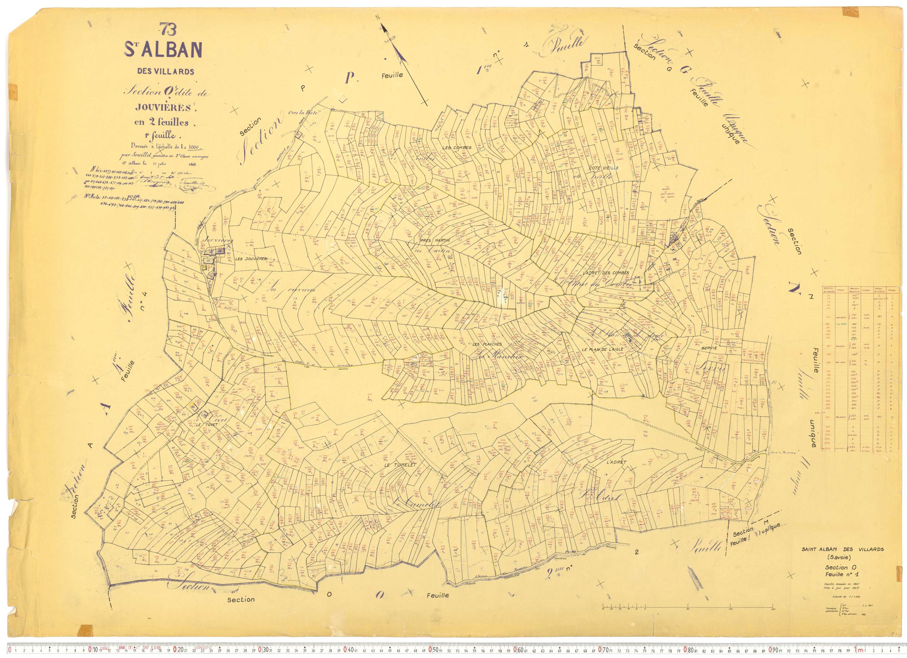 Saint-Alban-des-Villards - Plans cadastraux du cadastre rénové, version de travail.