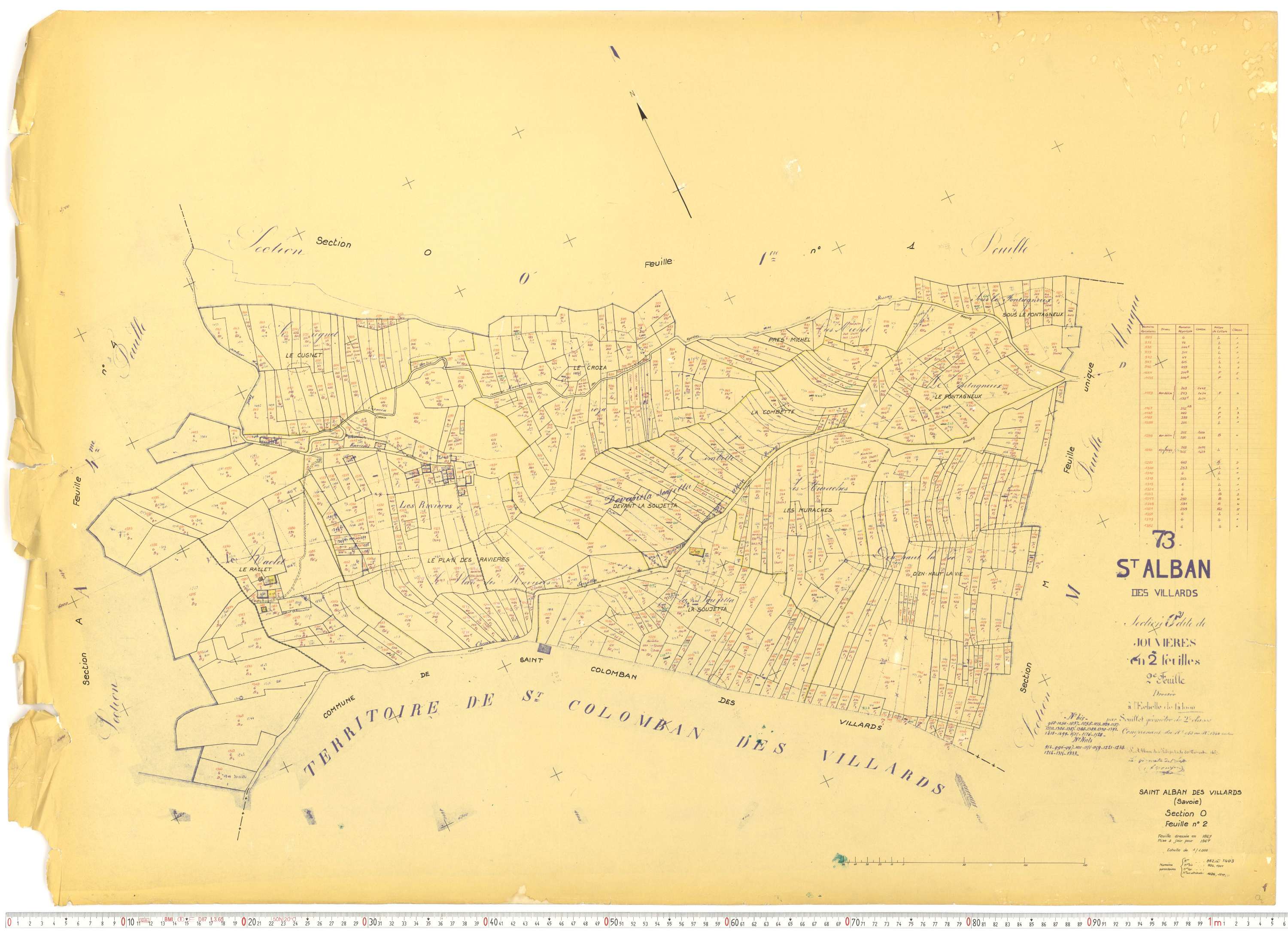 Saint-Alban-des-Villards - Plans cadastraux du cadastre rénové, version de travail.