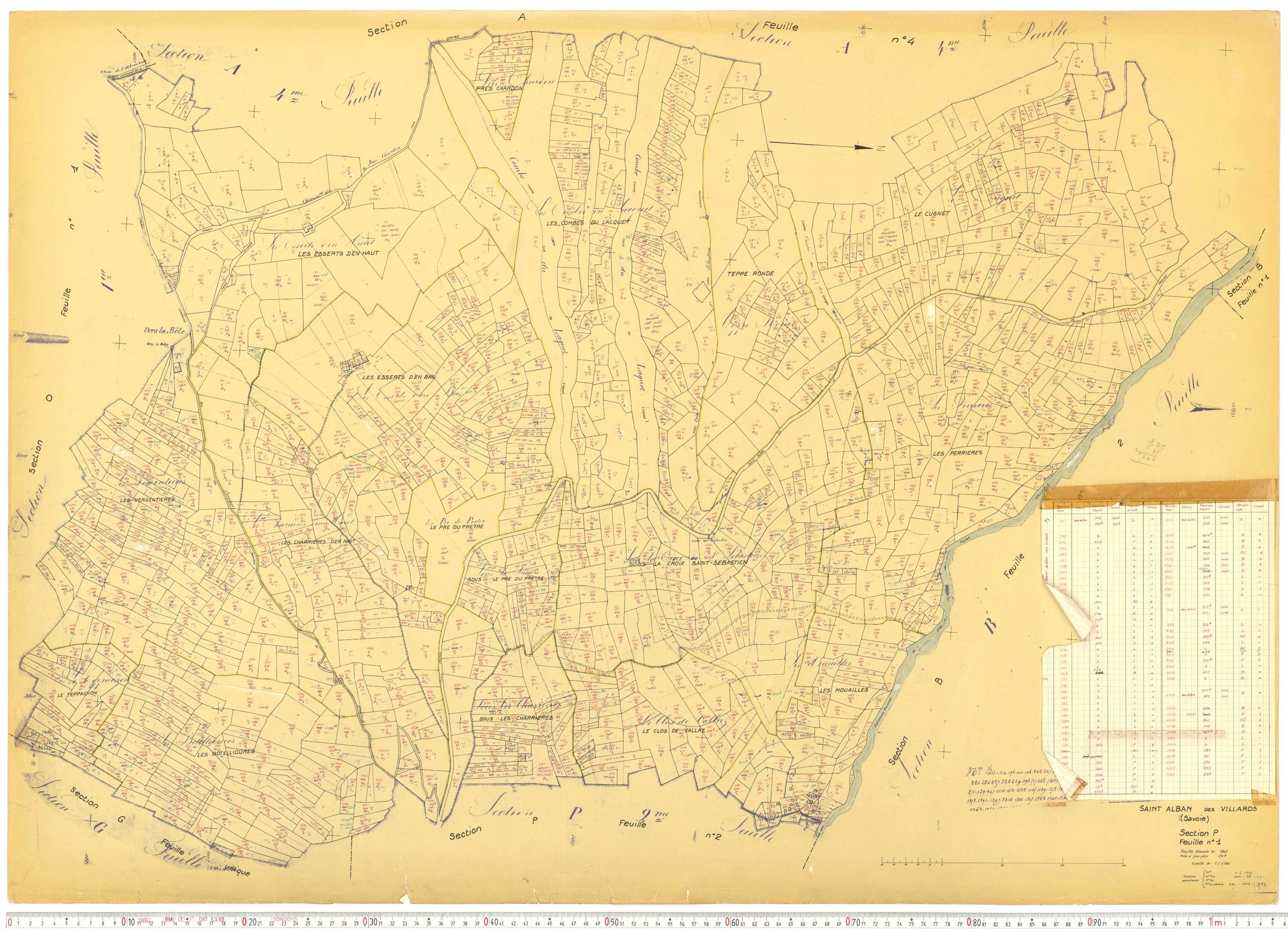 Saint-Alban-des-Villards - Plans cadastraux du cadastre rénové, version de travail.