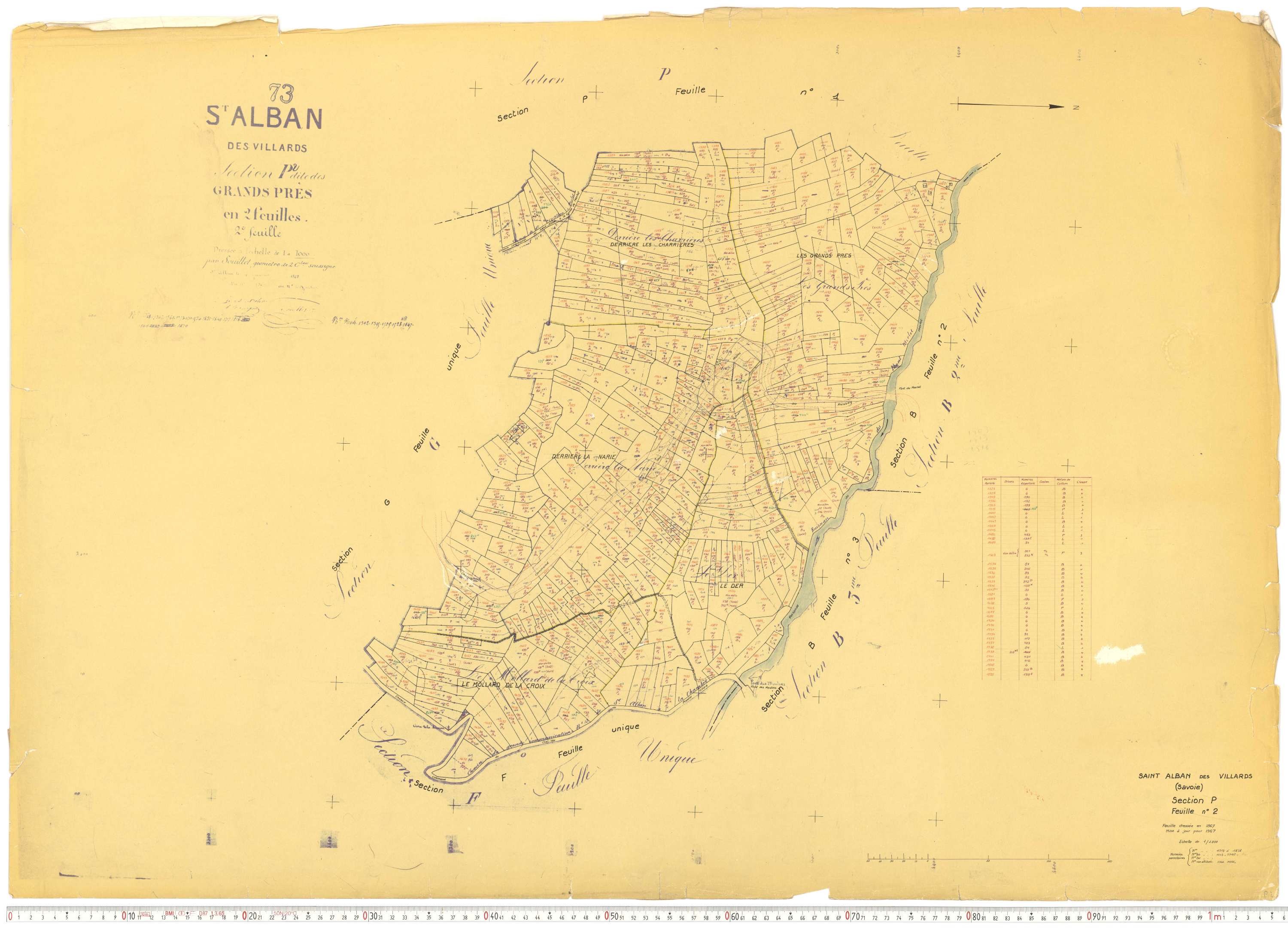 Saint-Alban-des-Villards - Plans cadastraux du cadastre rénové, version de travail.