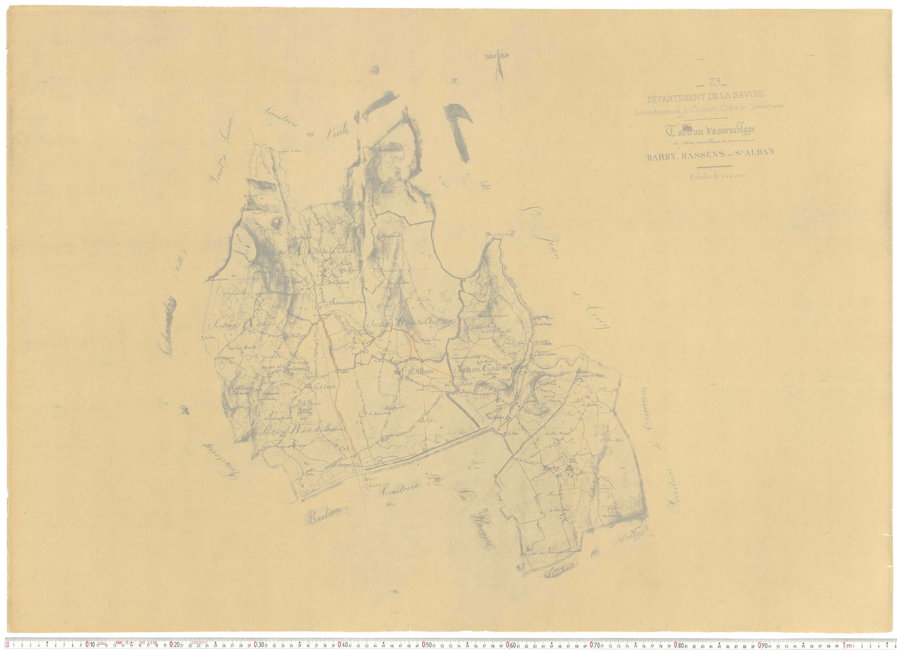 Saint-Alban-Leysse - Cadastre rénové, section A, B, C manuscrites (1956).