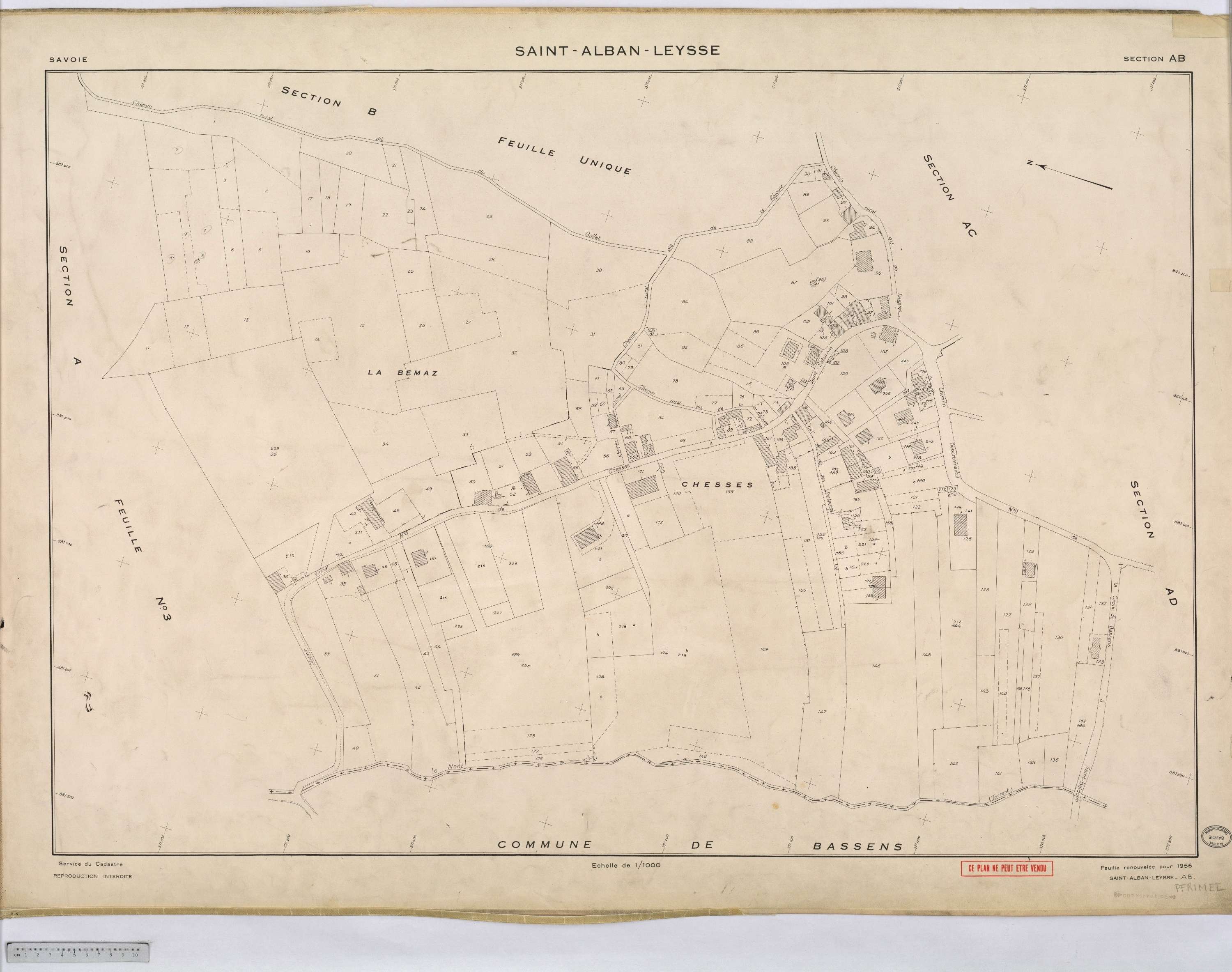 Saint-Alban-Leysse - Cadastre rénové, version définitive (1956).