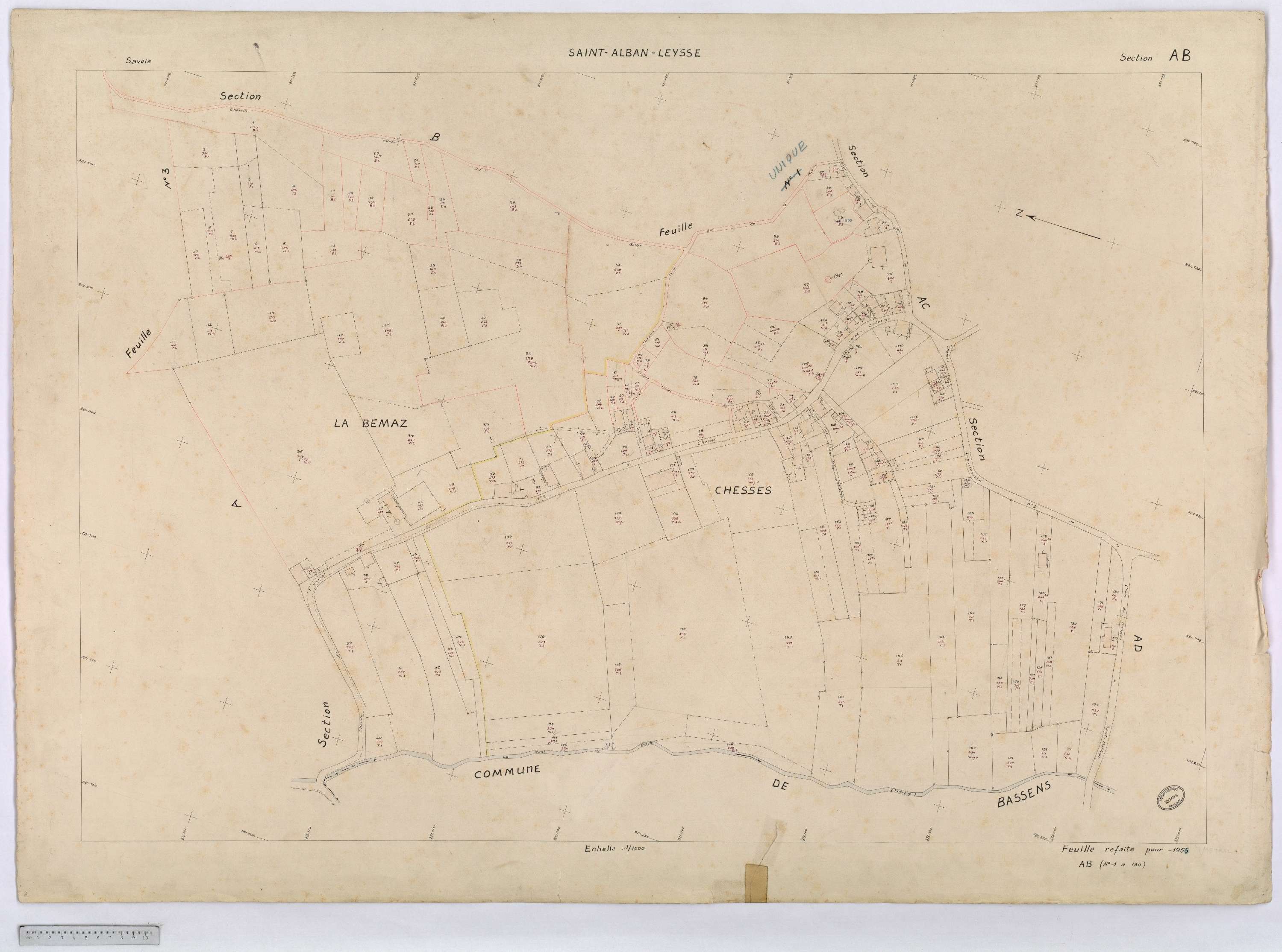 Saint-Alban-Leysse - Cadastre rénové, version définitive (1956).