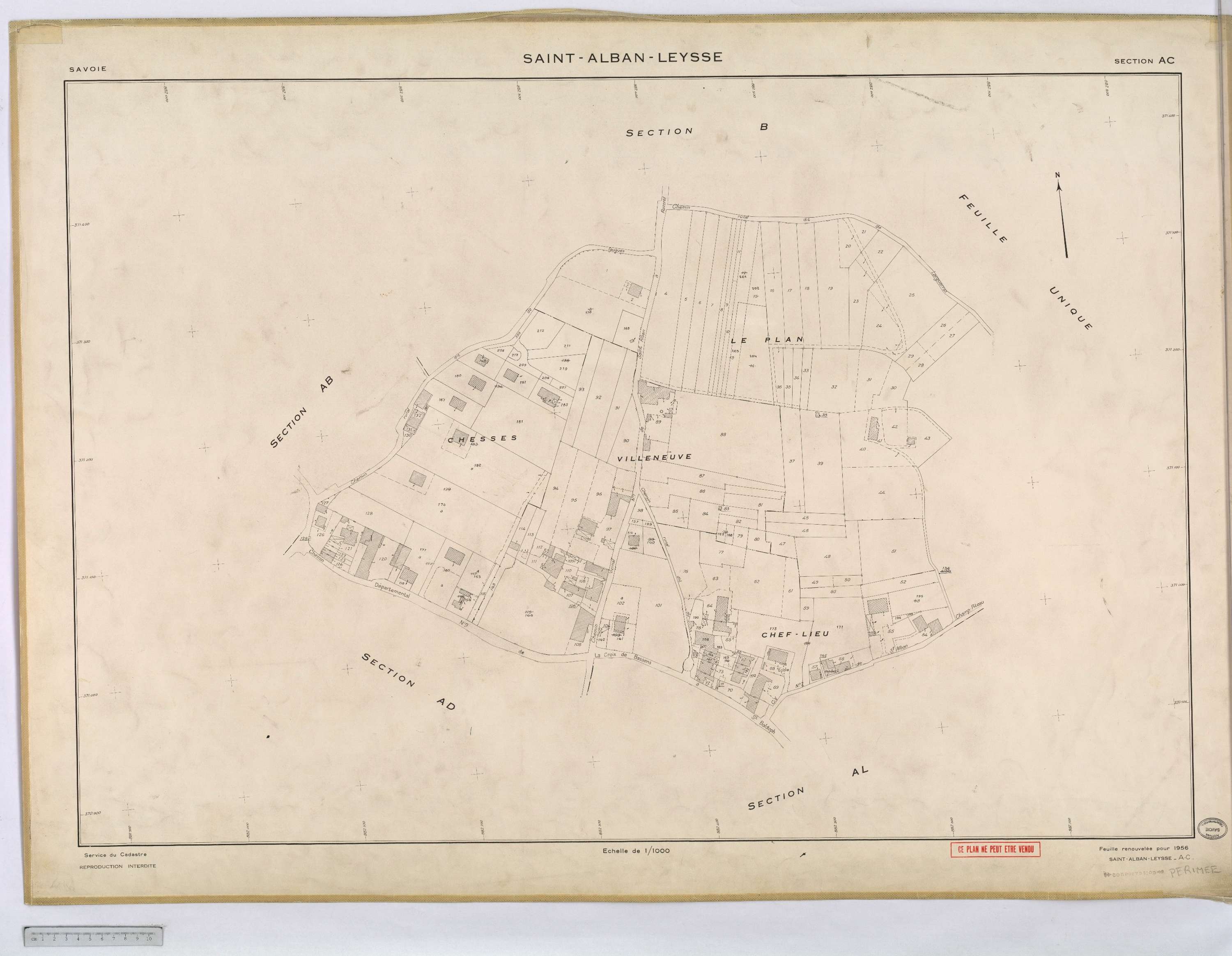 Saint-Alban-Leysse - Cadastre rénové, version définitive (1956).