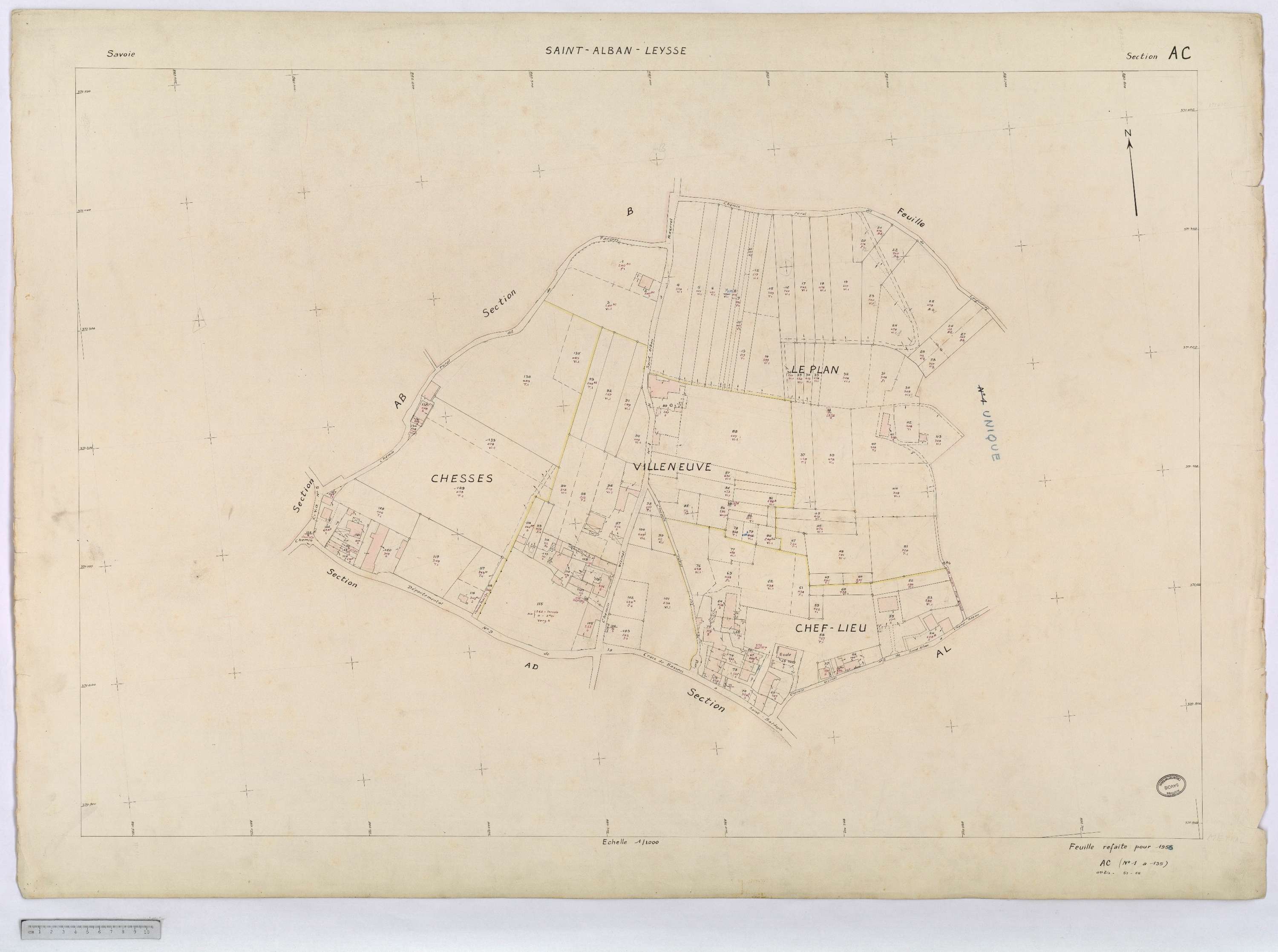 Saint-Alban-Leysse - Cadastre rénové, version définitive (1956).