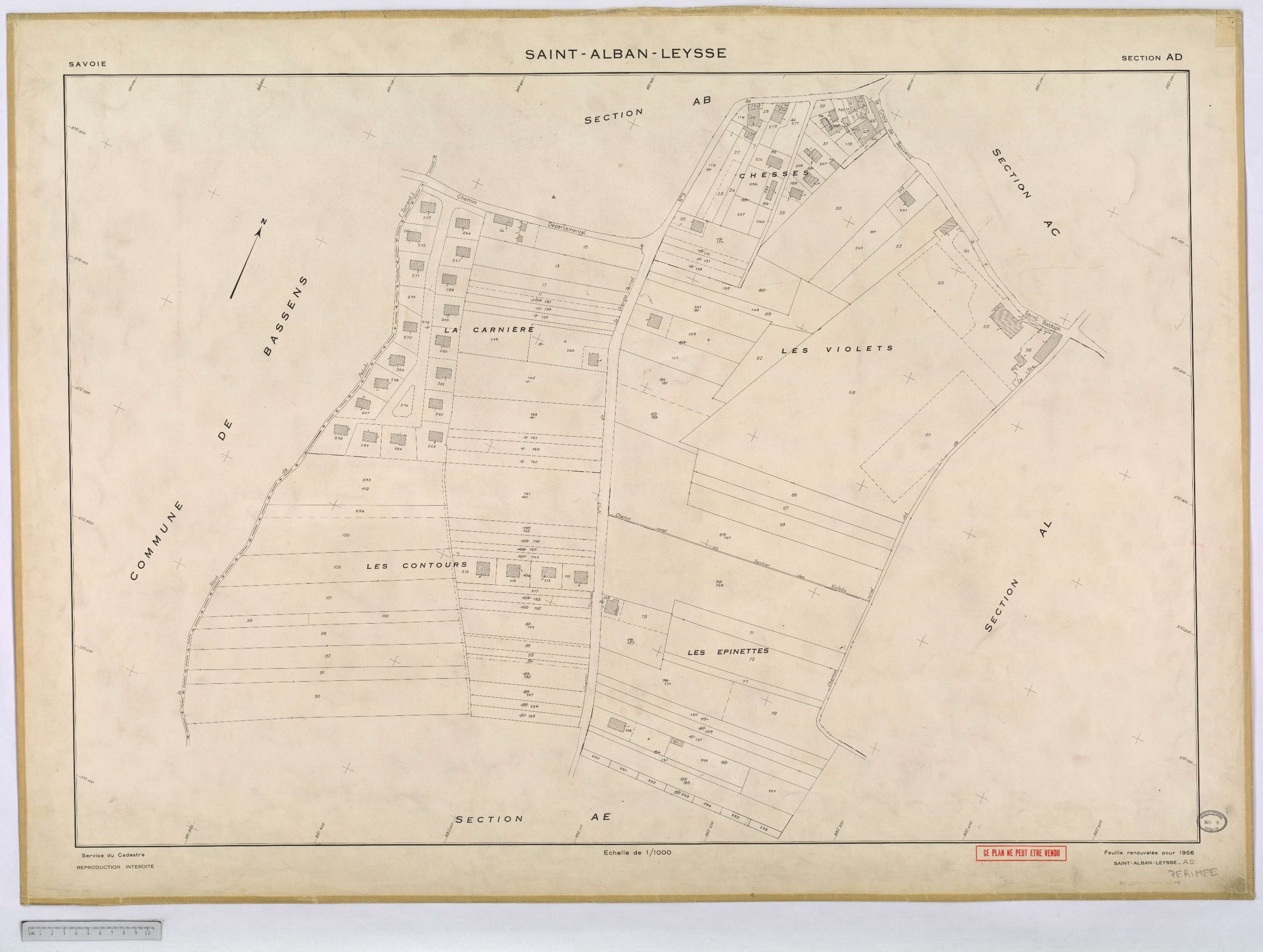 Saint-Alban-Leysse - Cadastre rénové, version définitive (1956).