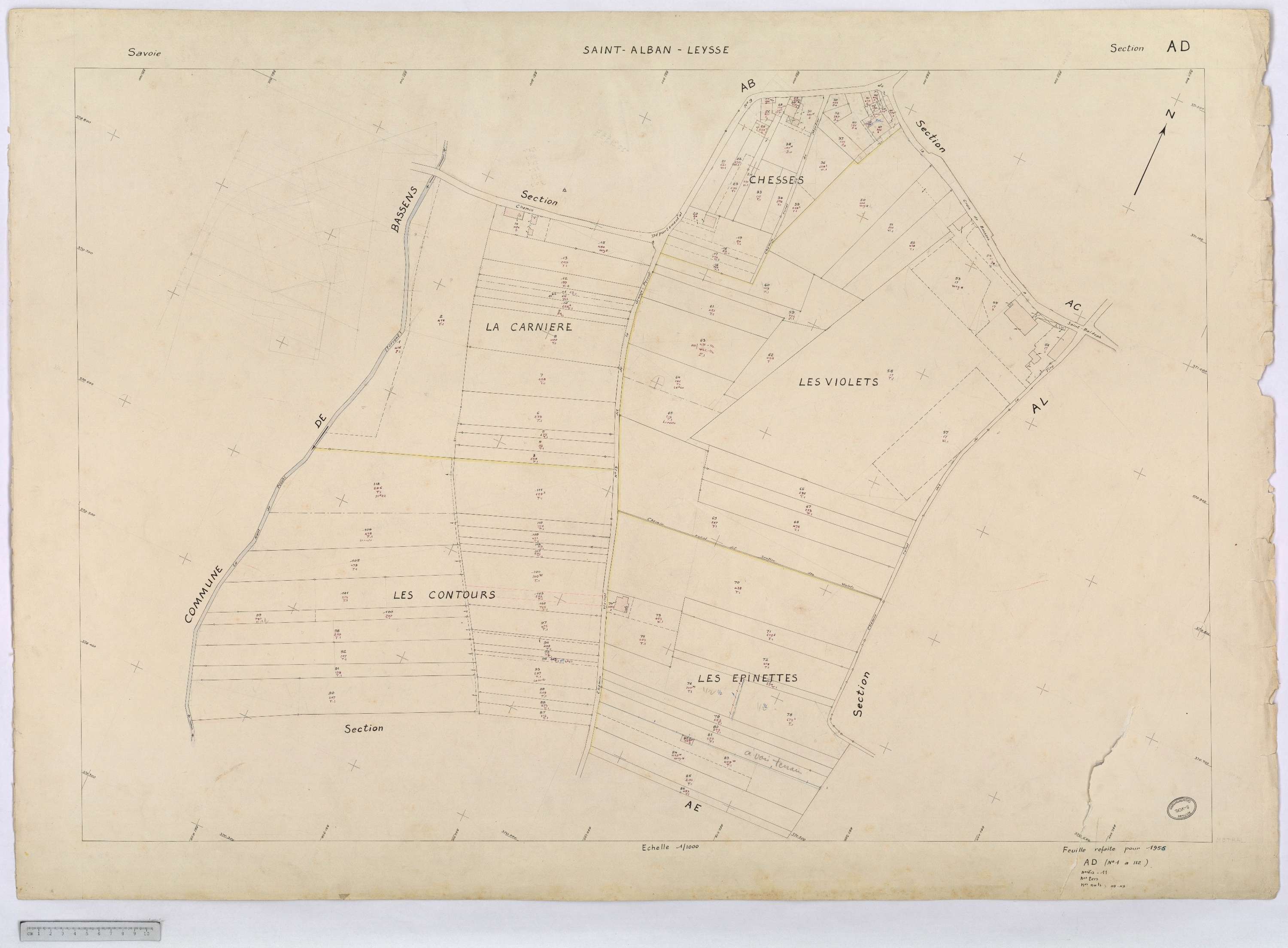 Saint-Alban-Leysse - Cadastre rénové, version définitive (1956).