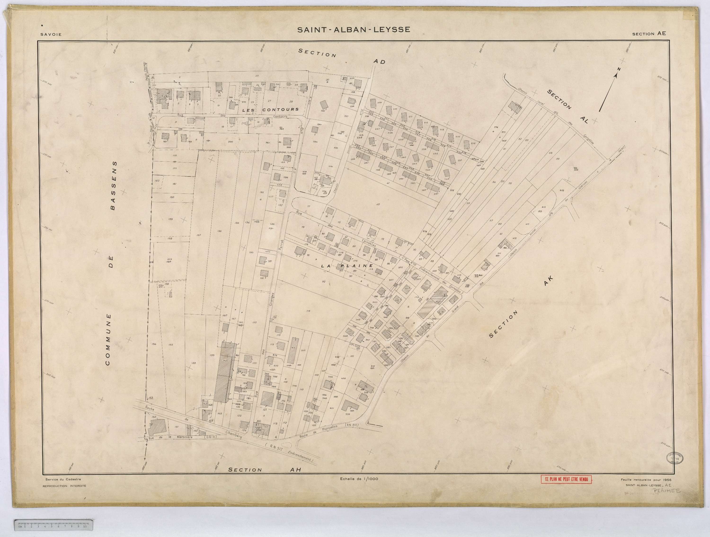 Saint-Alban-Leysse - Cadastre rénové, version définitive (1956).