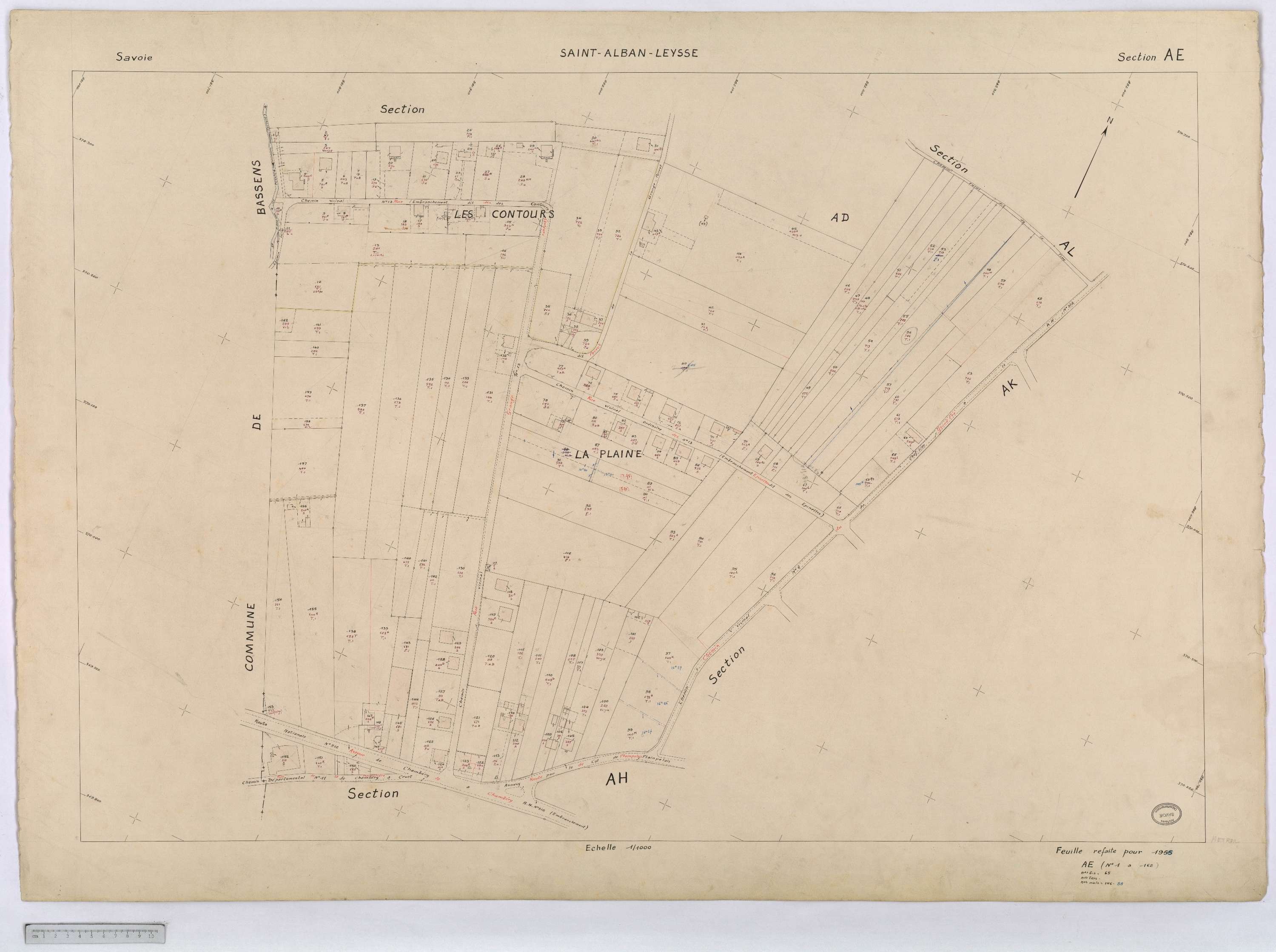 Saint-Alban-Leysse - Cadastre rénové, version définitive (1956).