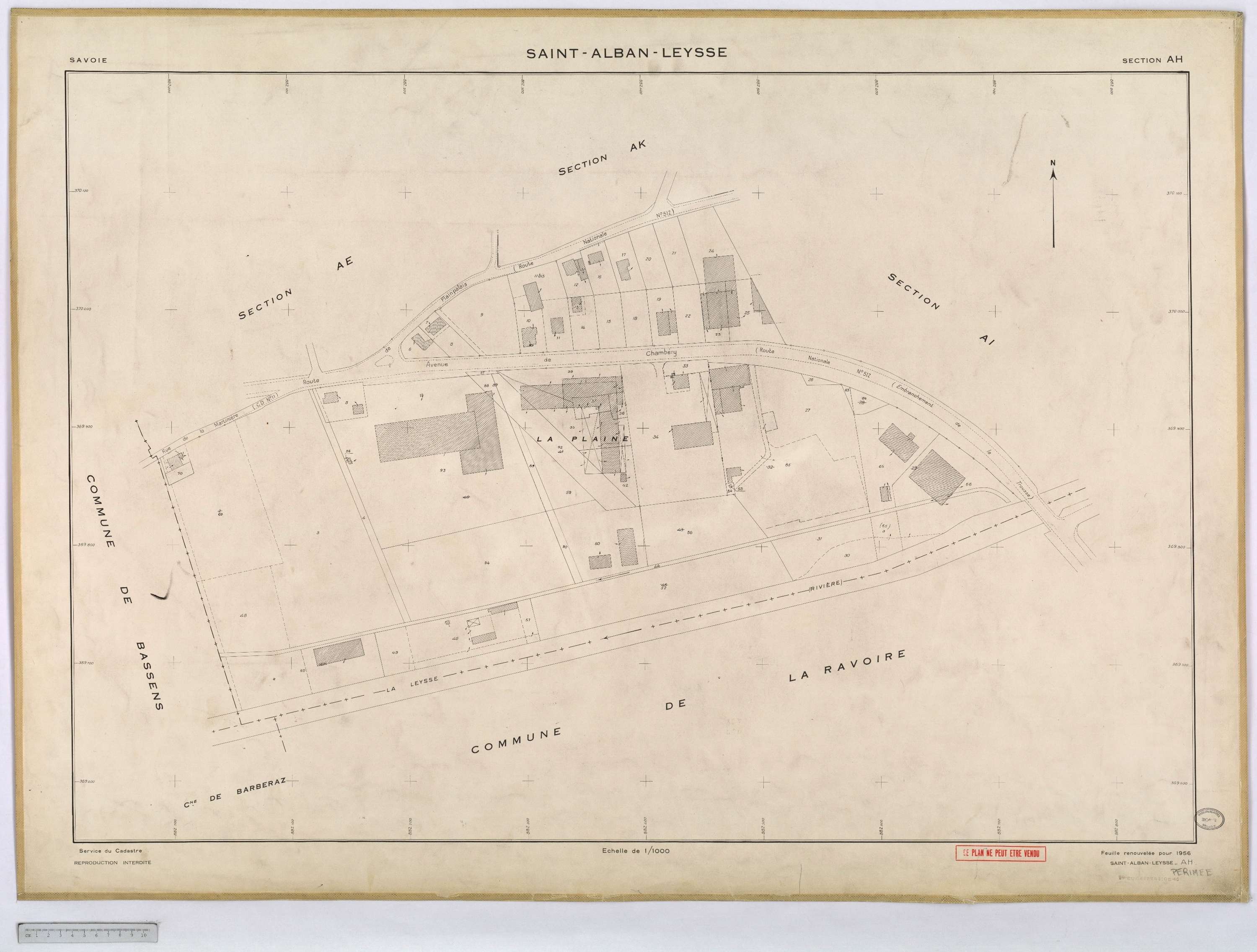 Saint-Alban-Leysse - Cadastre rénové, version définitive (1956).