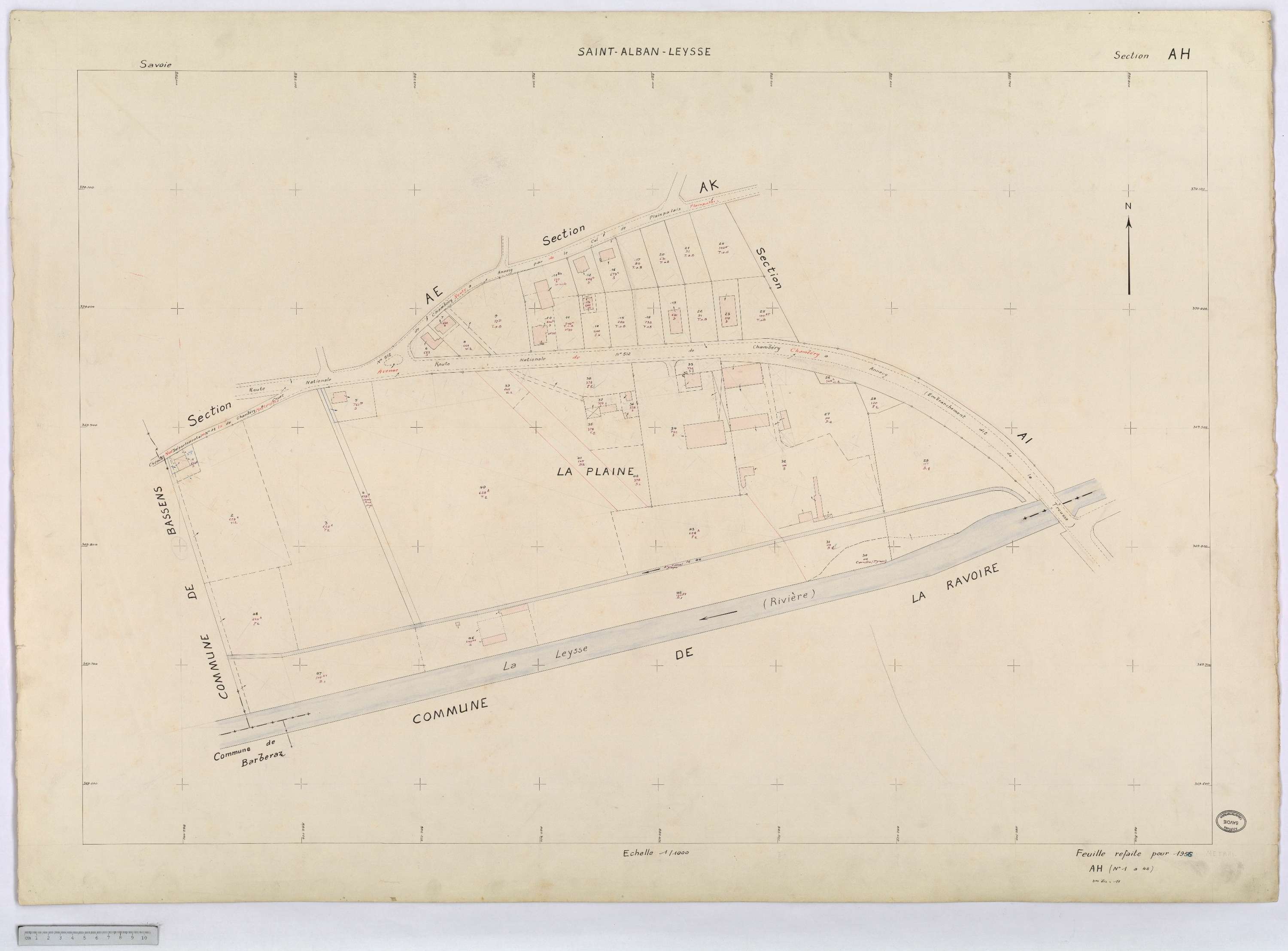 Saint-Alban-Leysse - Cadastre rénové, version définitive (1956).