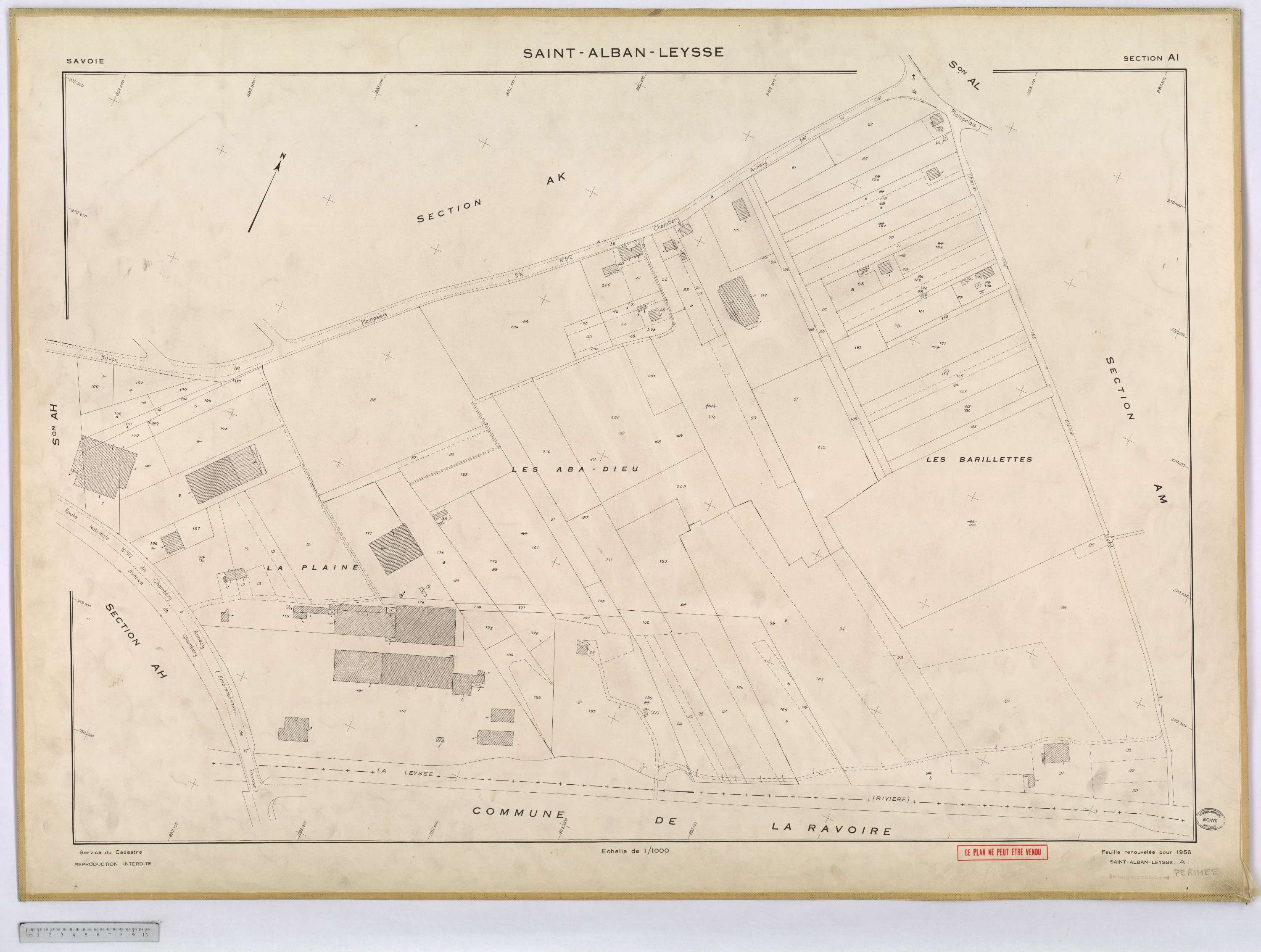 Saint-Alban-Leysse - Cadastre rénové, version définitive (1956).