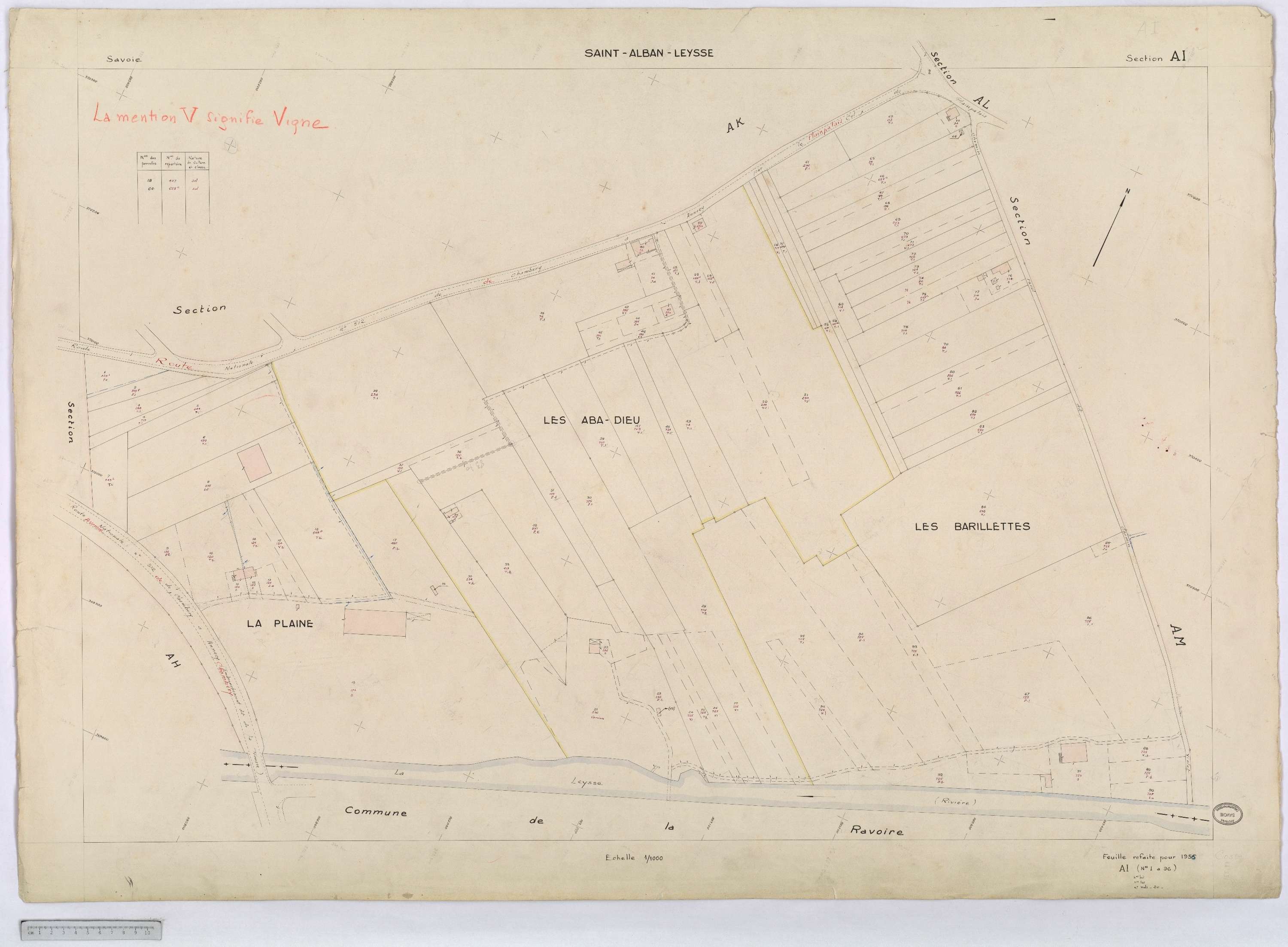 Saint-Alban-Leysse - Cadastre rénové, version définitive (1956).