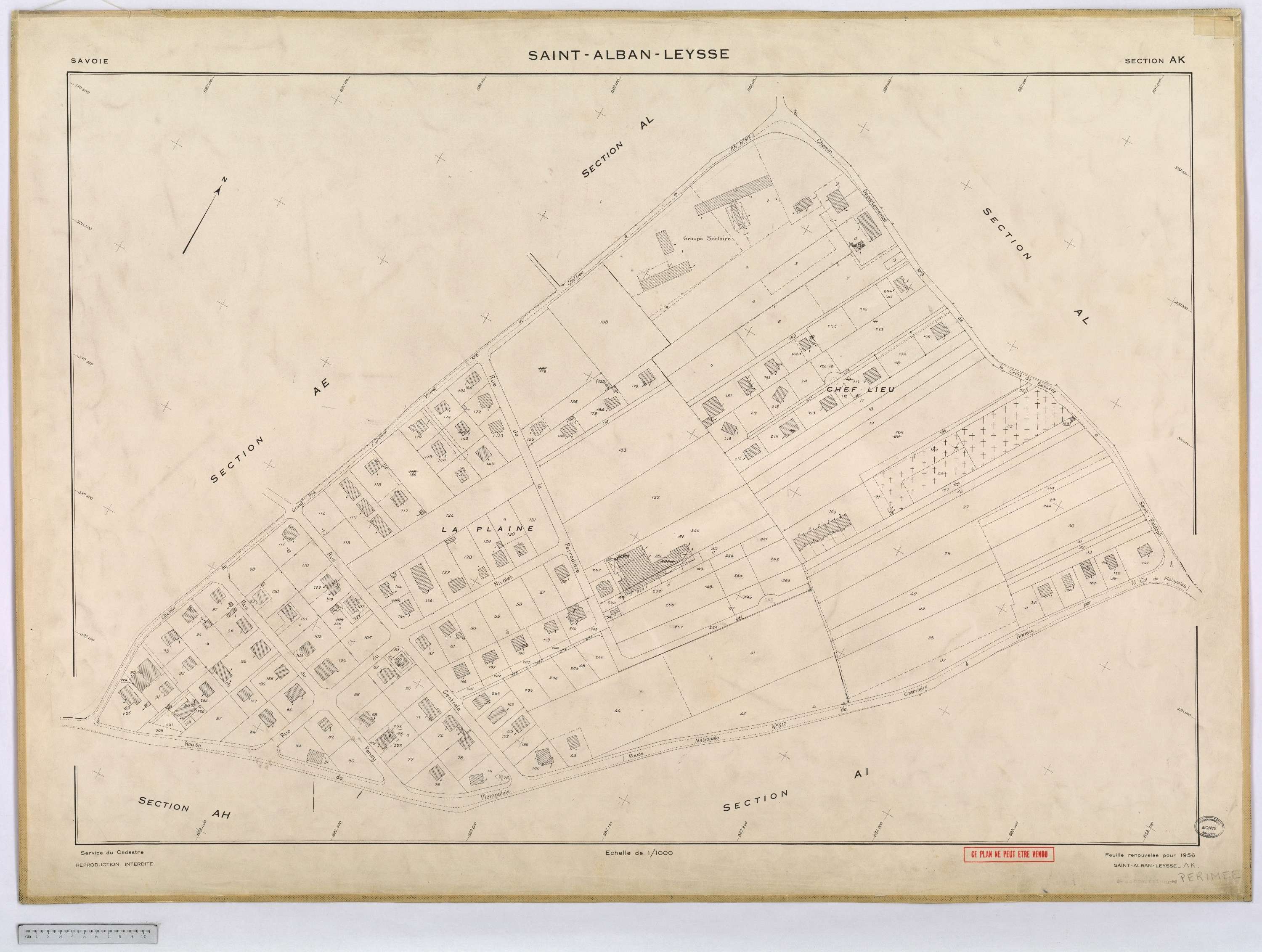 Saint-Alban-Leysse - Cadastre rénové, version définitive (1956).