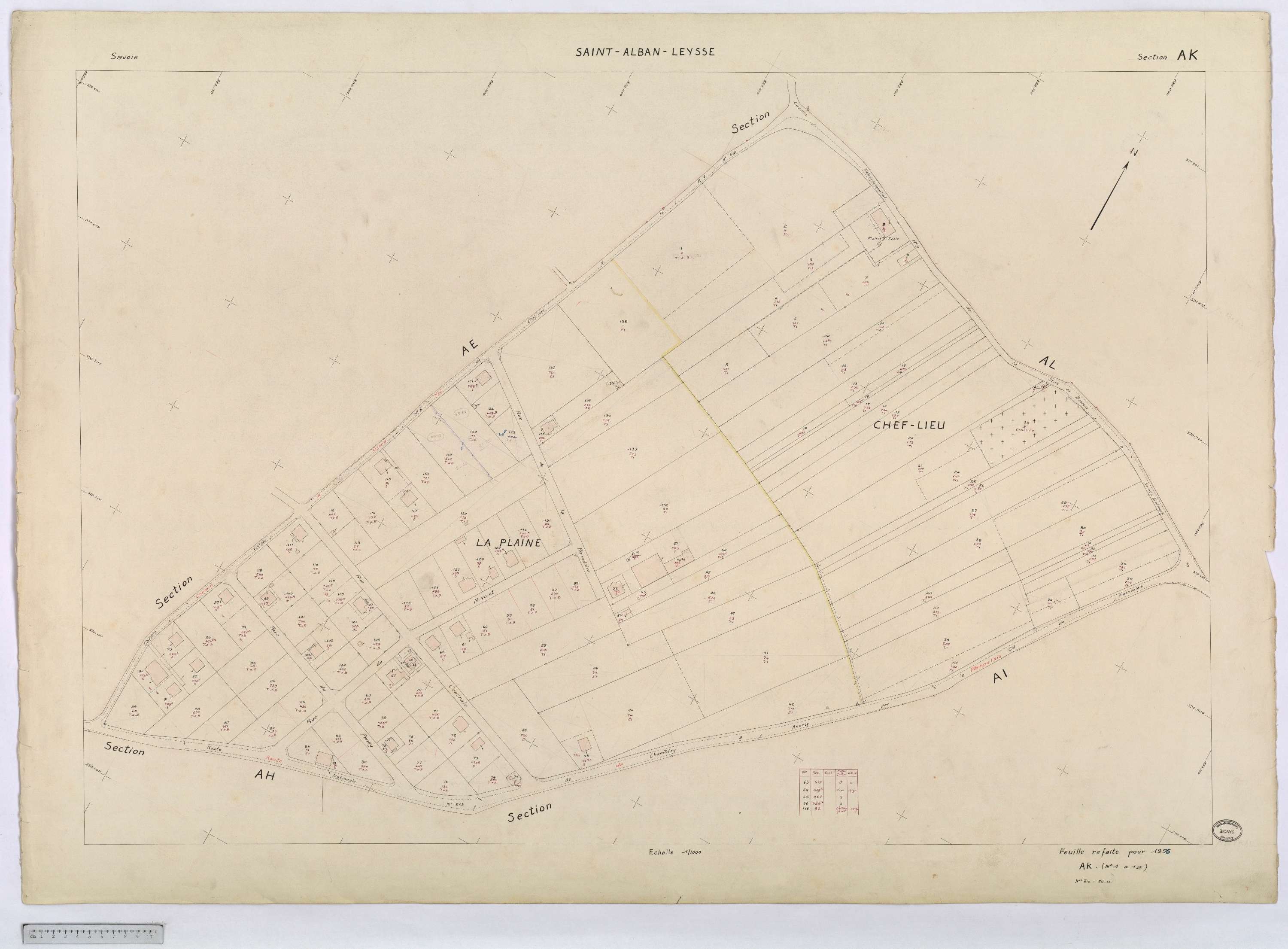 Saint-Alban-Leysse - Cadastre rénové, version définitive (1956).