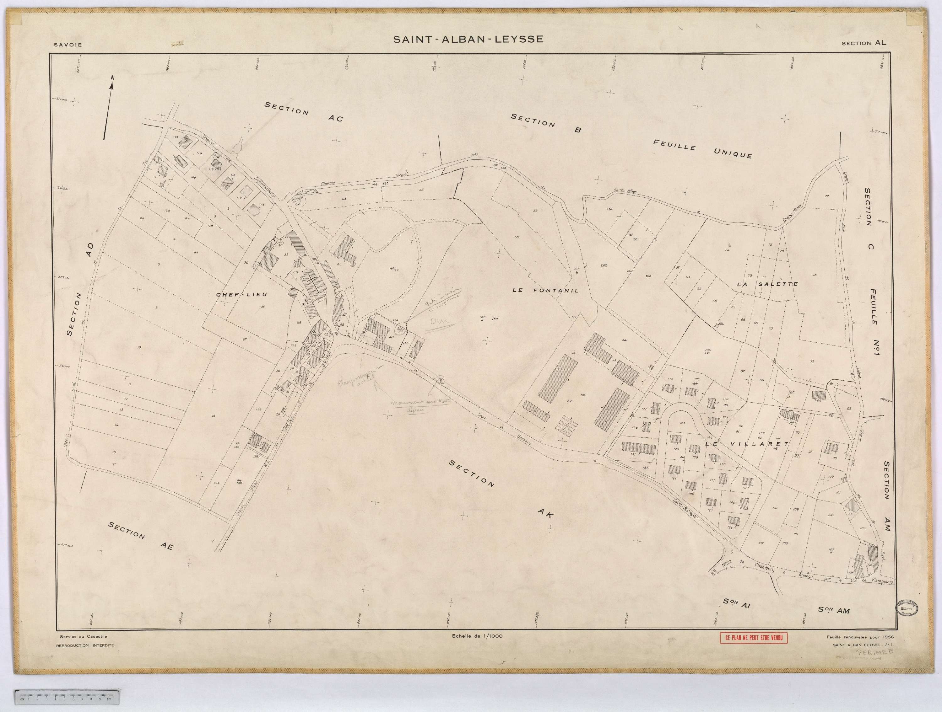 Saint-Alban-Leysse - Cadastre rénové, version définitive (1956).