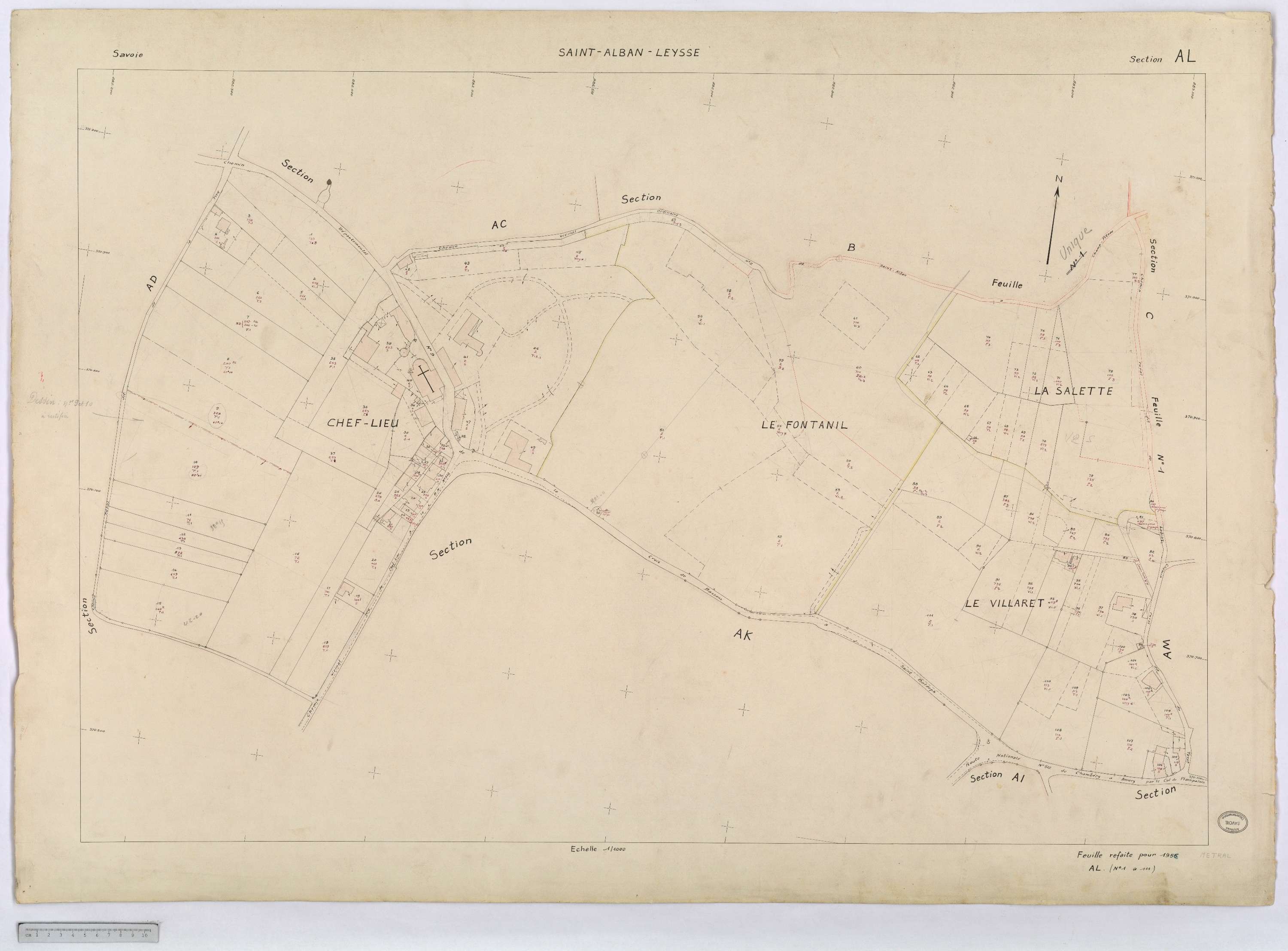 Saint-Alban-Leysse - Cadastre rénové, version définitive (1956).