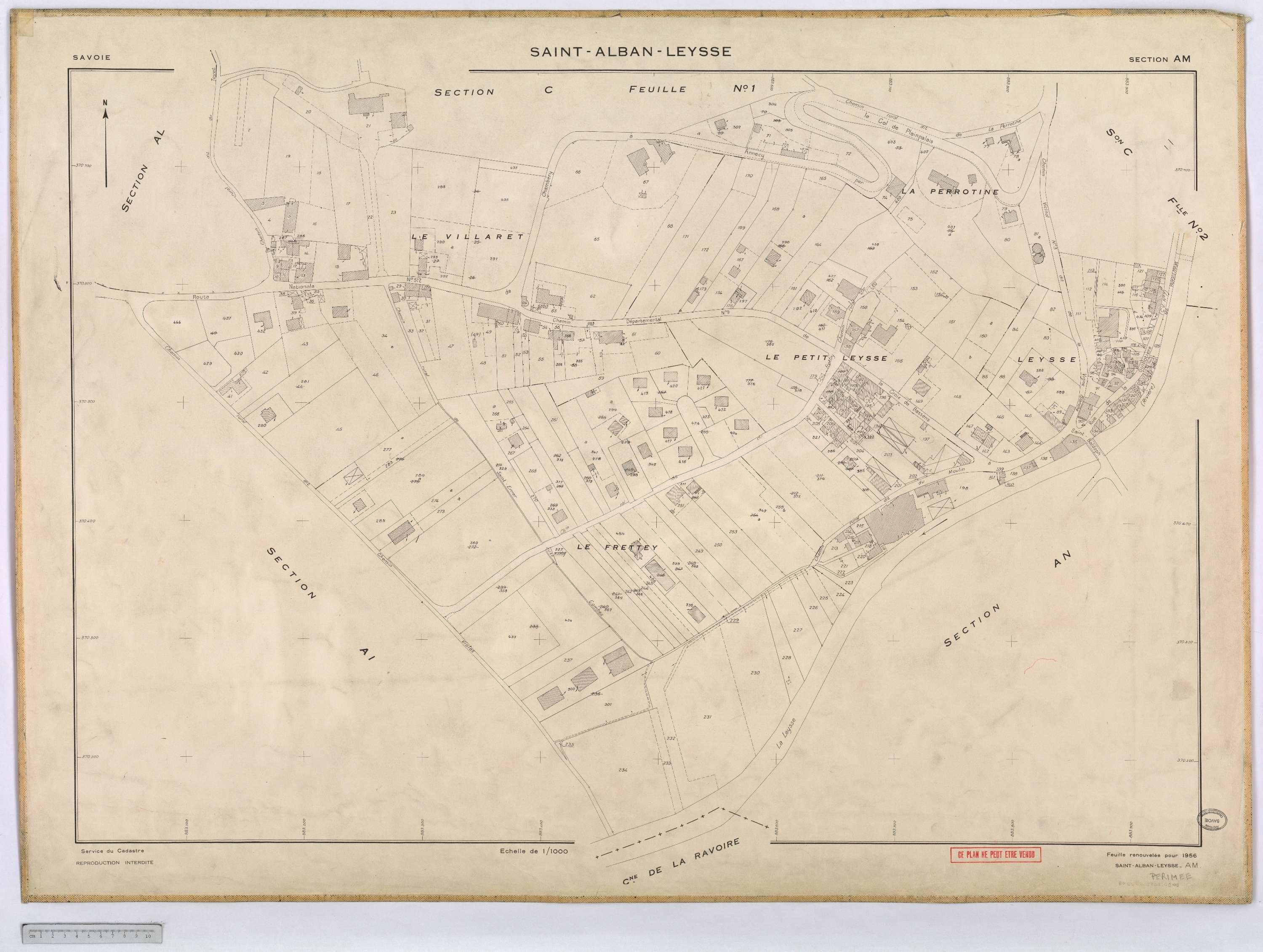 Saint-Alban-Leysse - Cadastre rénové, version définitive (1956).