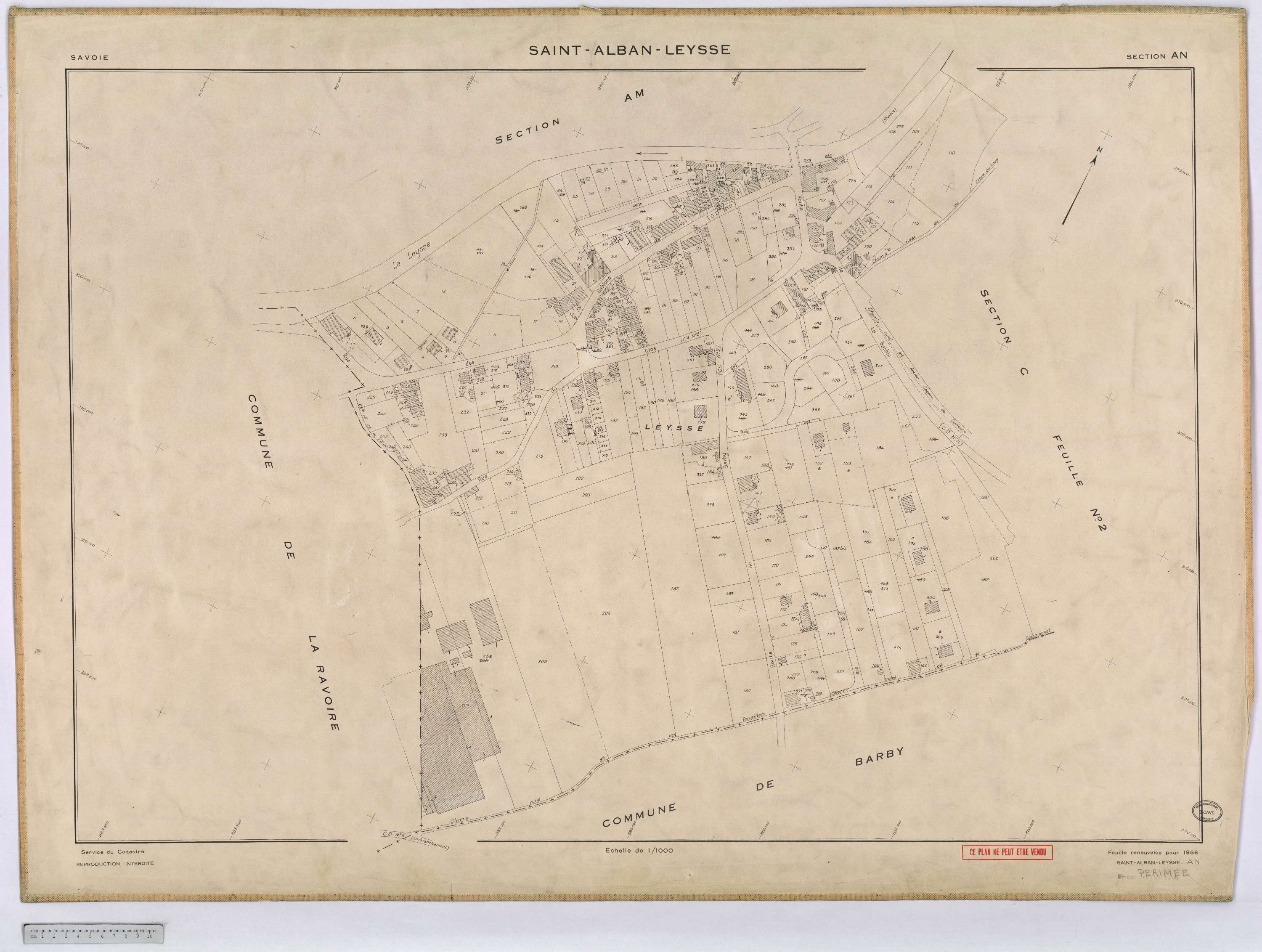 Saint-Alban-Leysse - Cadastre rénové, version définitive (1956).
