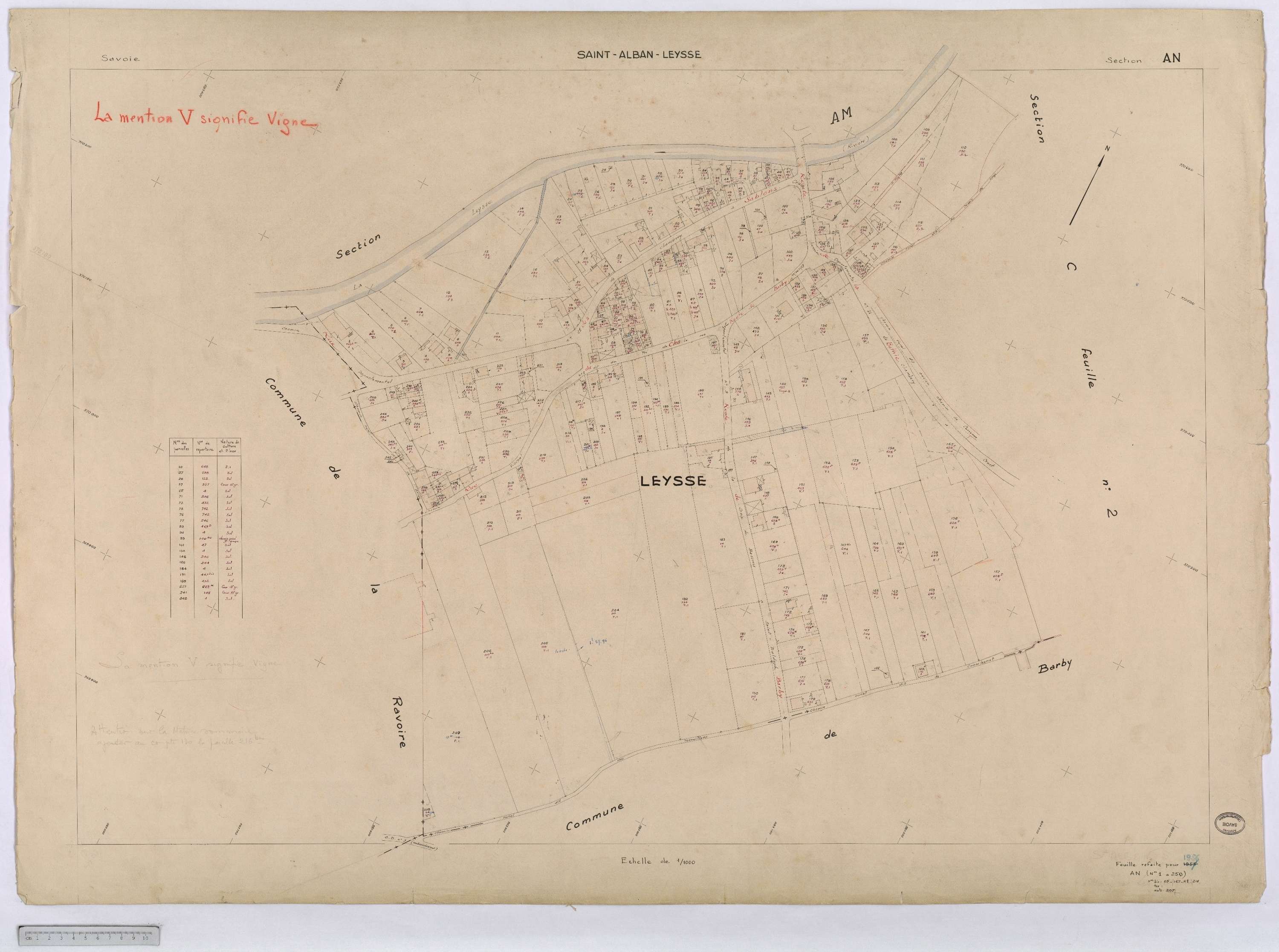 Saint-Alban-Leysse - Cadastre rénové, version définitive (1956).