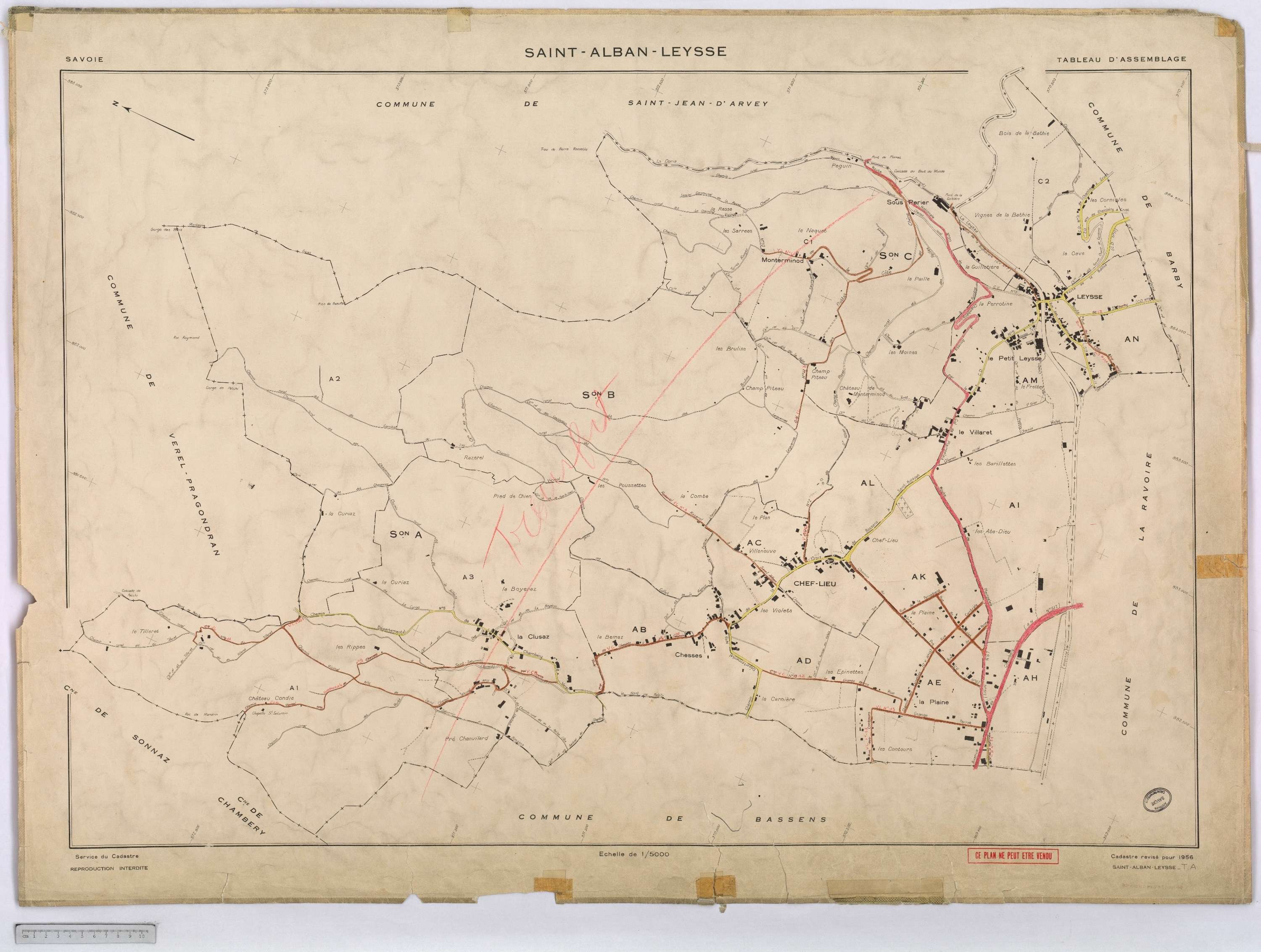 Saint-Alban-Leysse - Cadastre rénové, version définitive (1956).