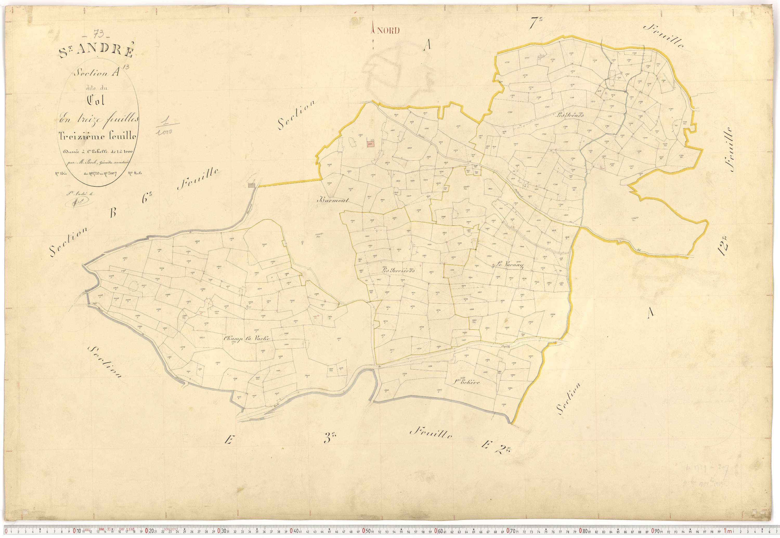 Saint-André - Plans cadastraux du premier cadastre français.