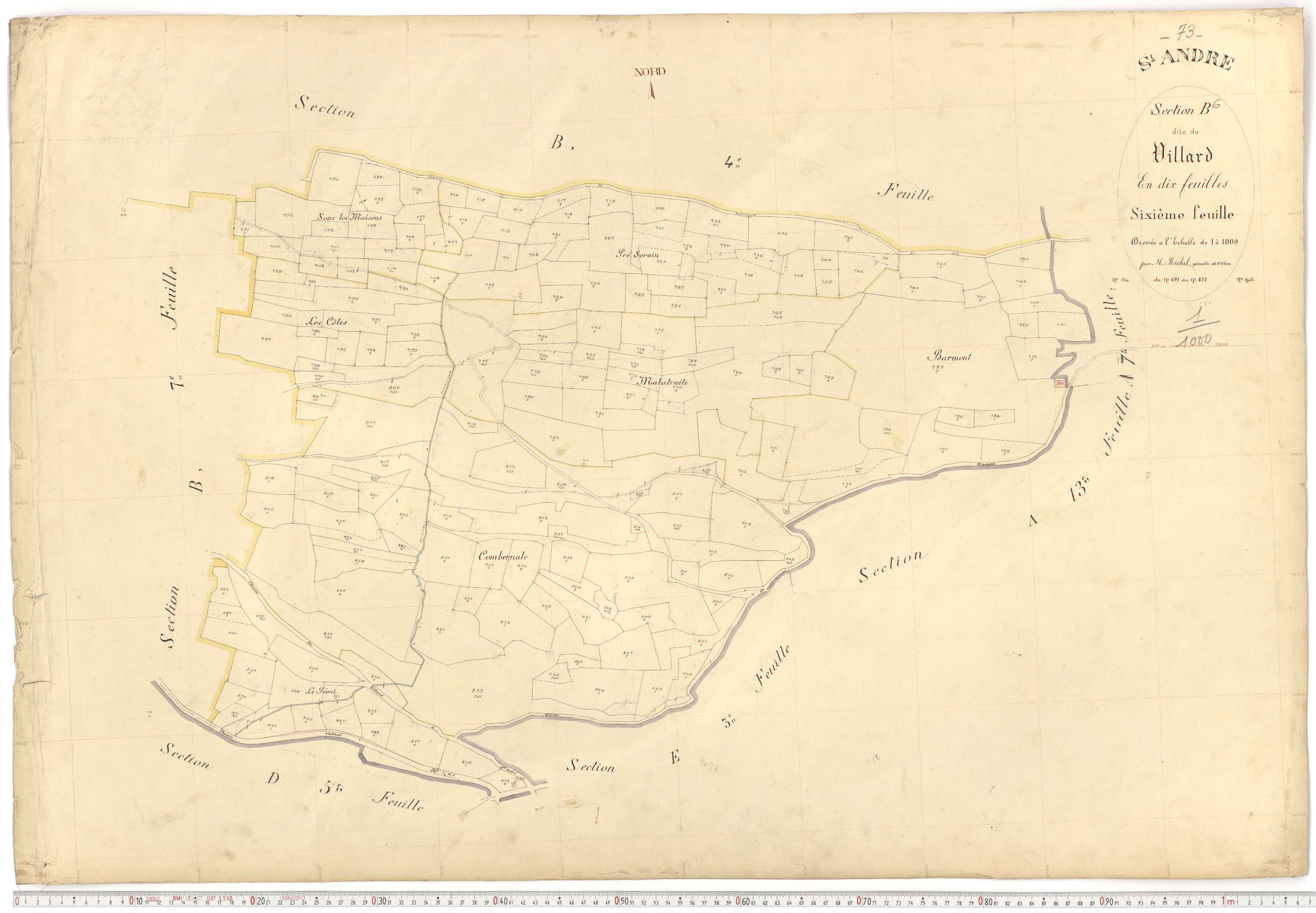 Saint-André - Plans cadastraux du premier cadastre français.