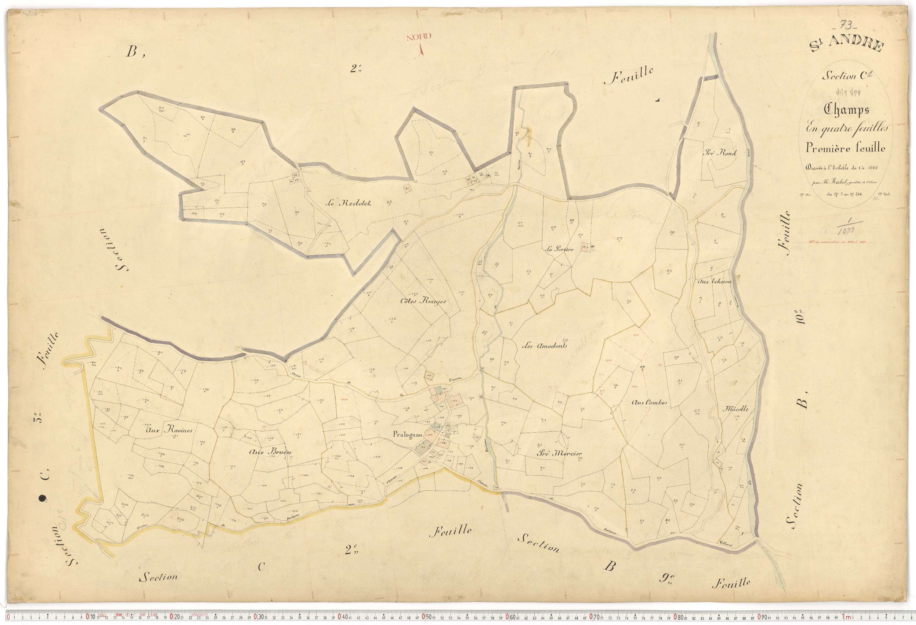 Saint-André - Plans cadastraux du premier cadastre français.