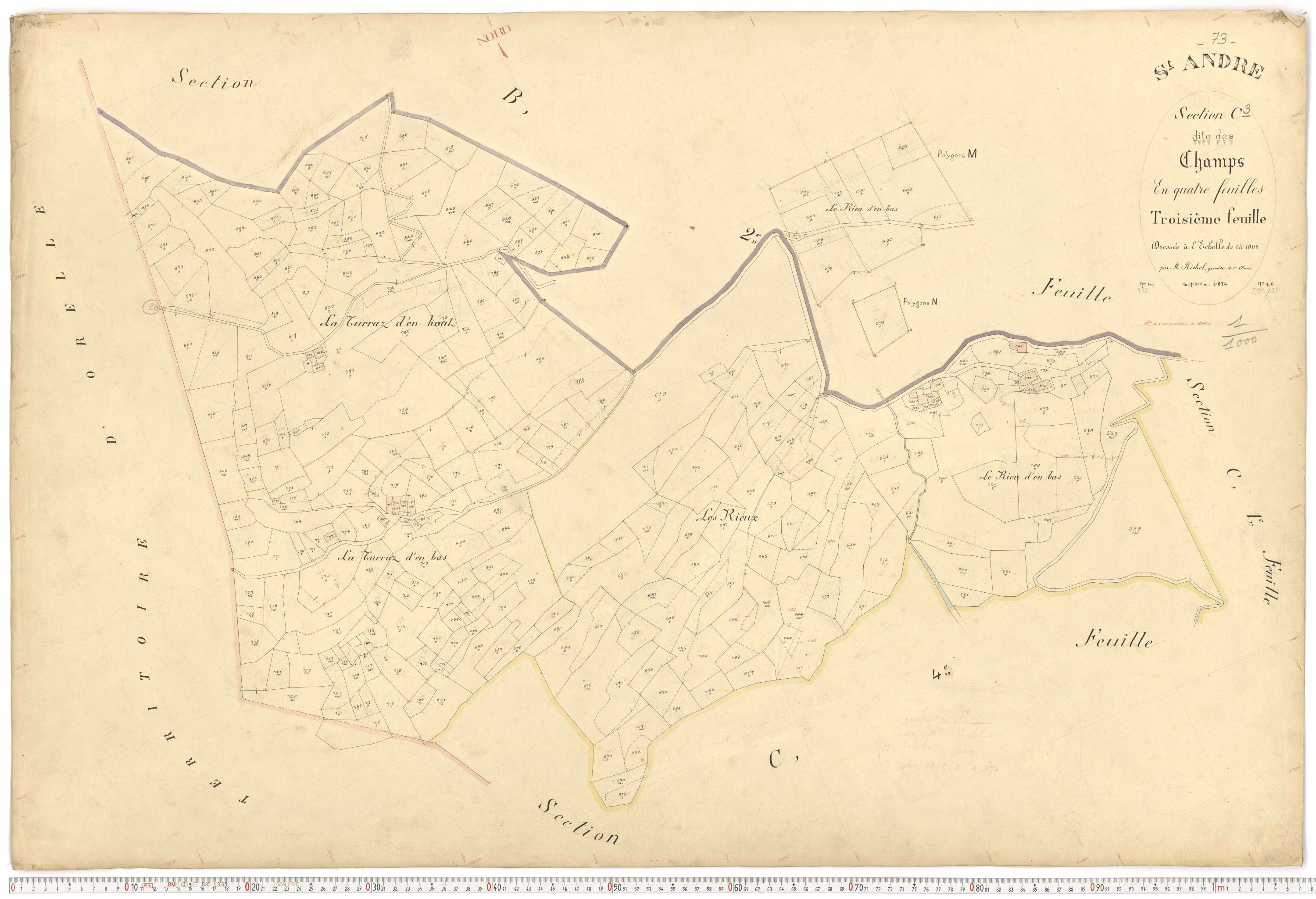 Saint-André - Plans cadastraux du premier cadastre français.