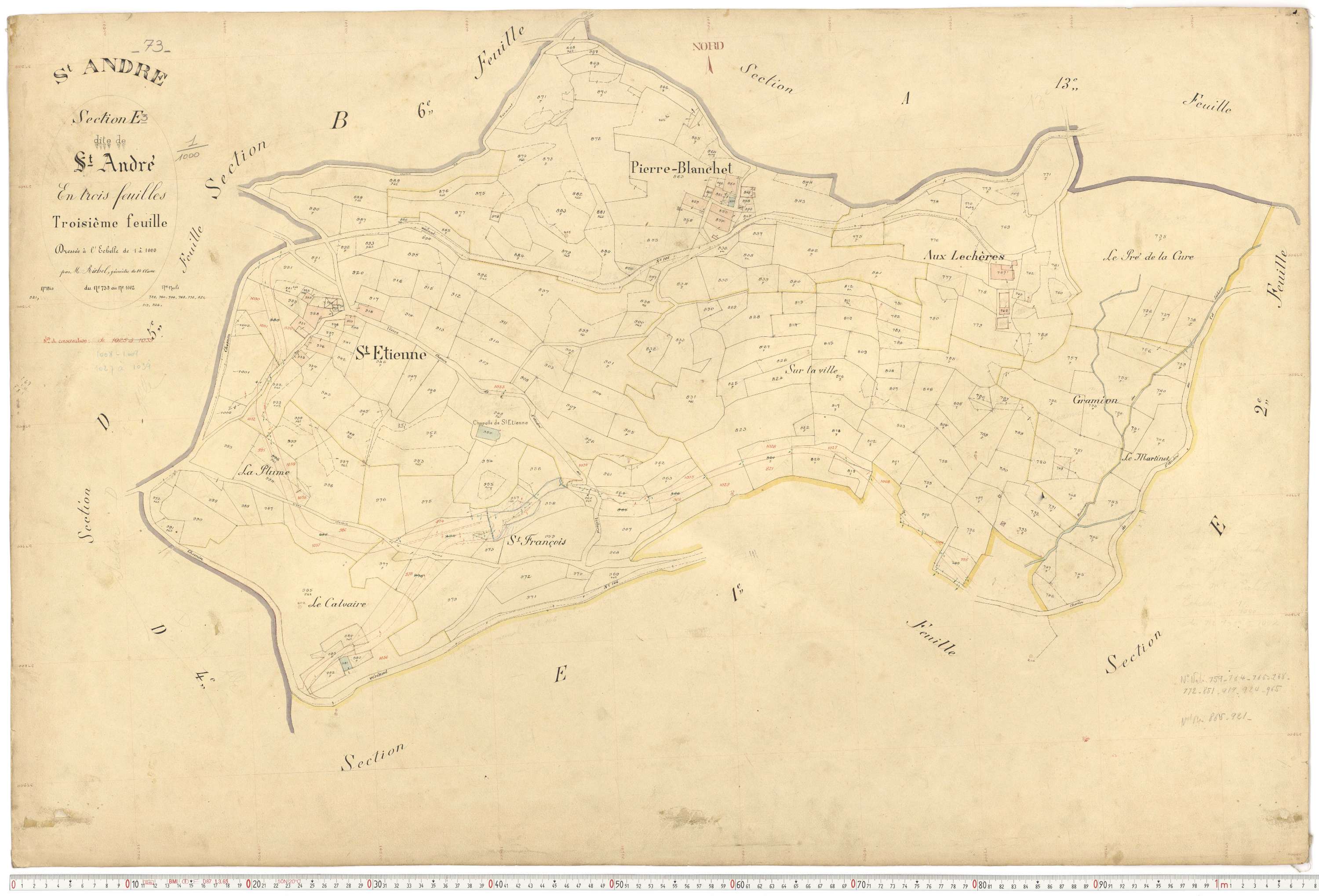 Saint-André - Plans cadastraux du premier cadastre français.