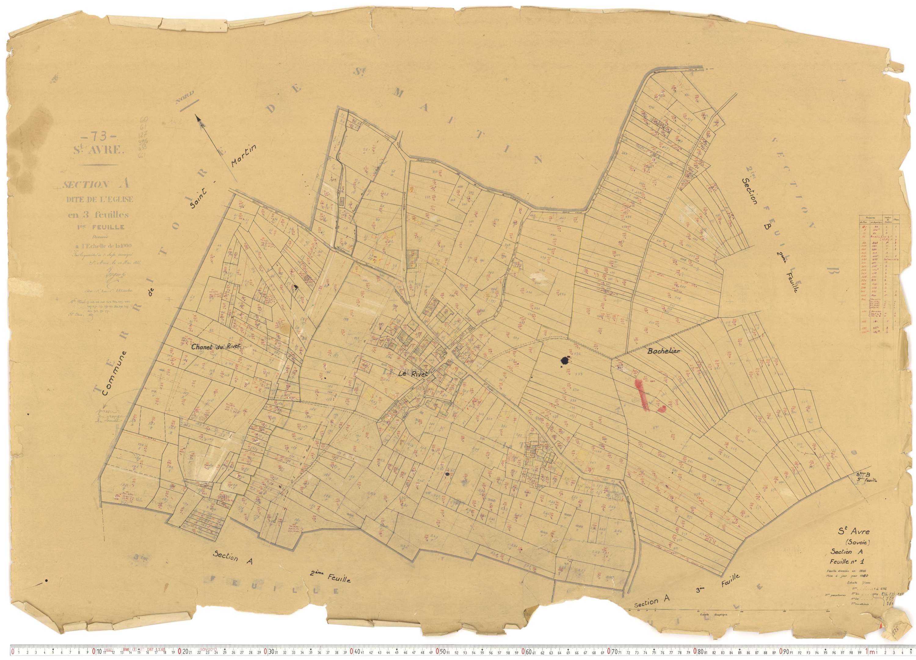Saint-Avre - Plans cadastraux du cadastre rénové.