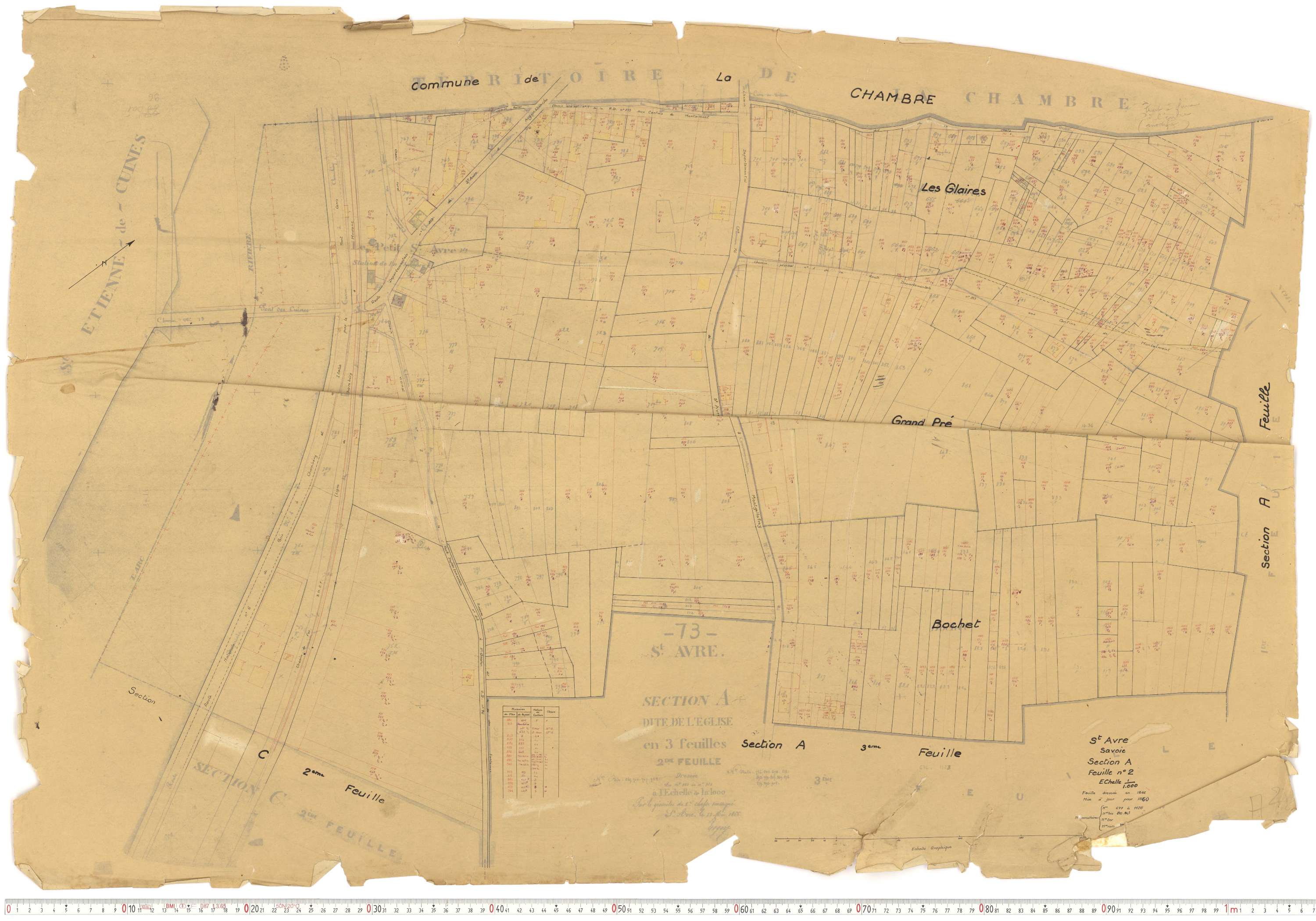 Saint-Avre - Plans cadastraux du cadastre rénové.