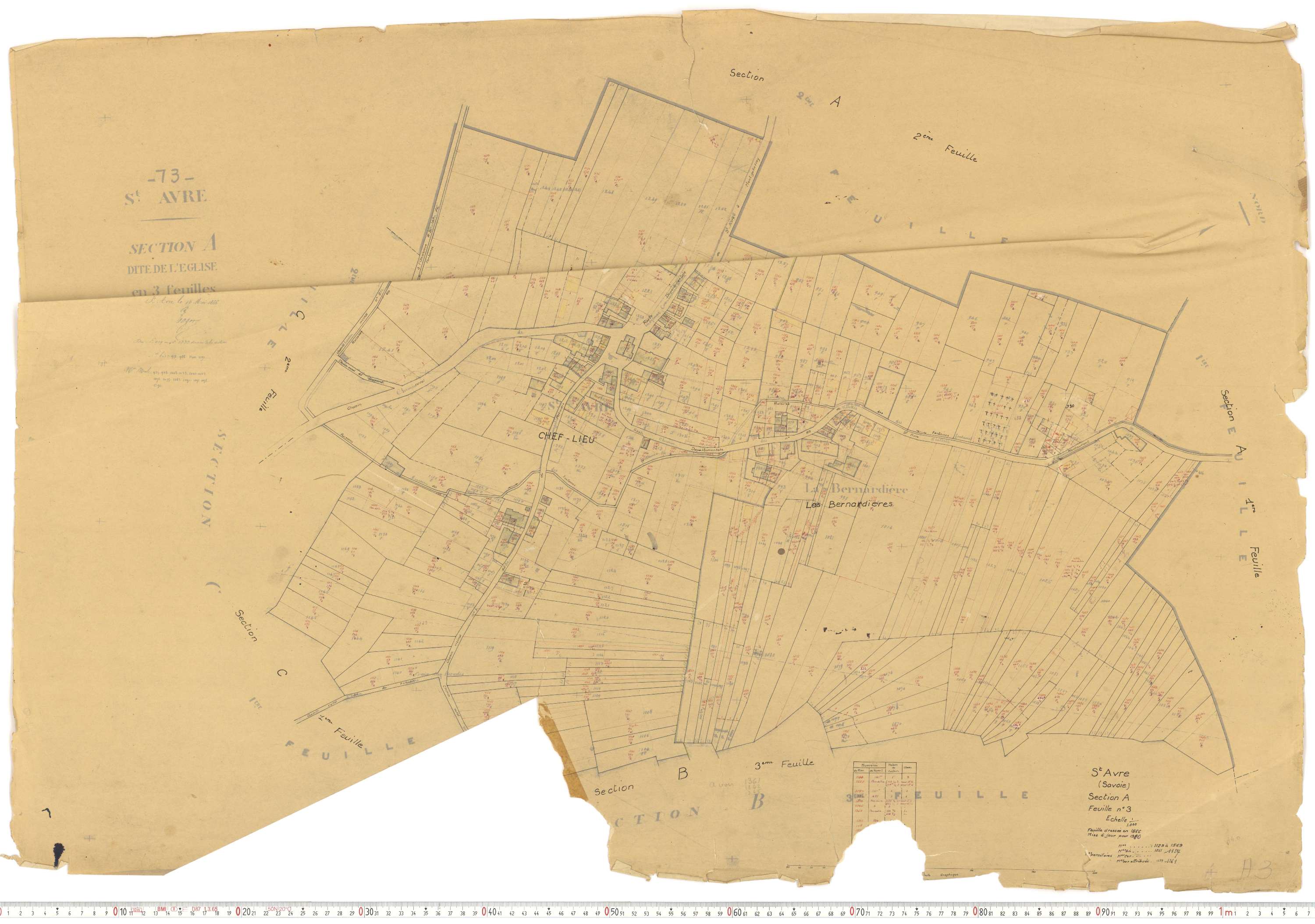 Saint-Avre - Plans cadastraux du cadastre rénové.